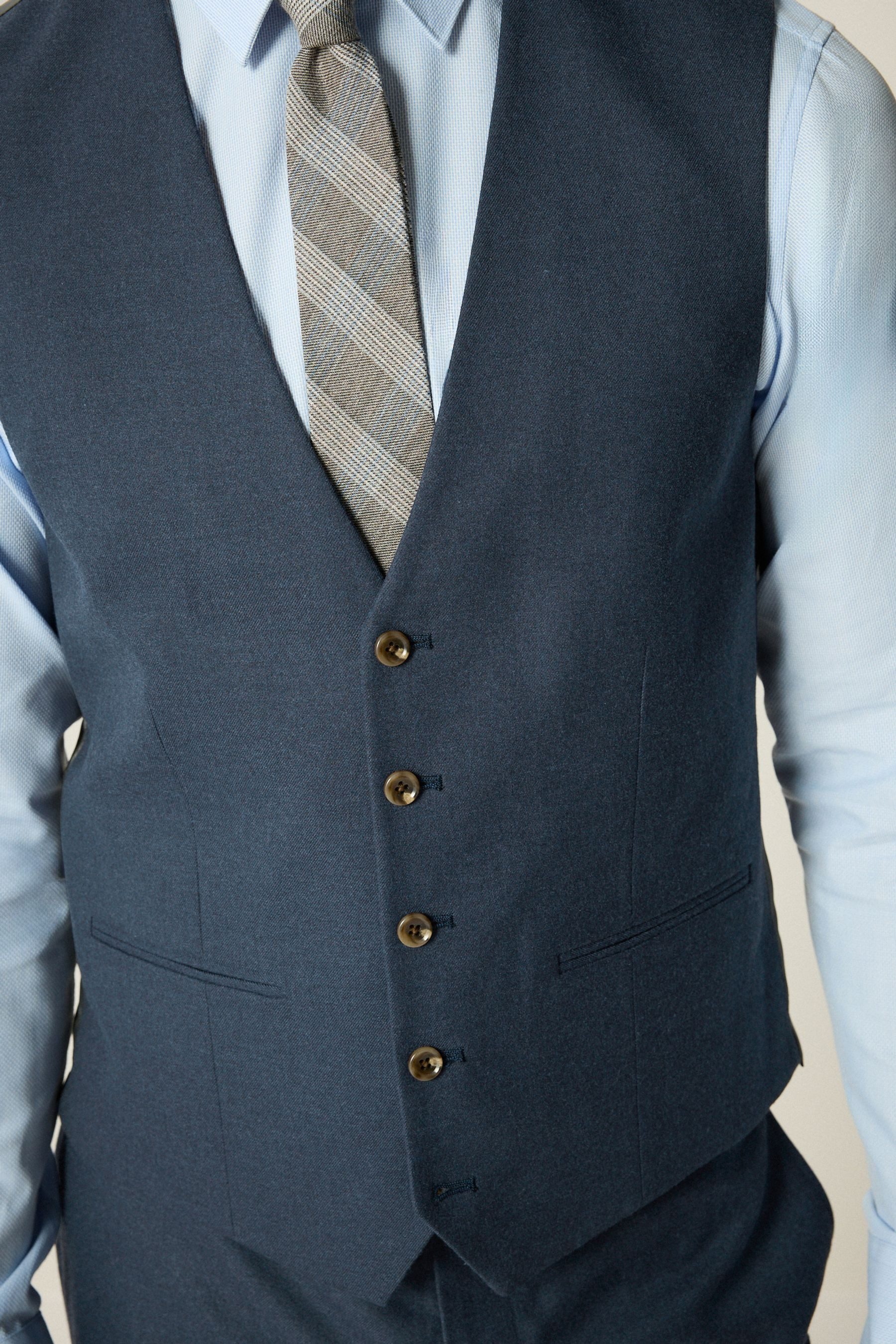 Next Anzugweste Slim Fit Anzugweste mit Flanellstruktur (1-tlg)