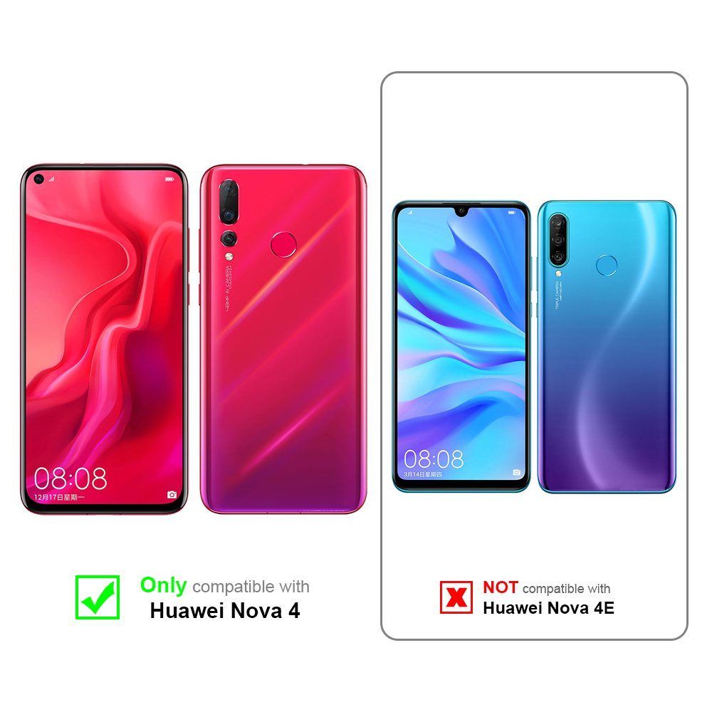 Cadorabo Handyhülle für Huawei NOVA 4 Hülle Huawei NOVA 4, Hülle Schutzhülle Blumen Flower mit Standfunktion Kartenfach Magnet