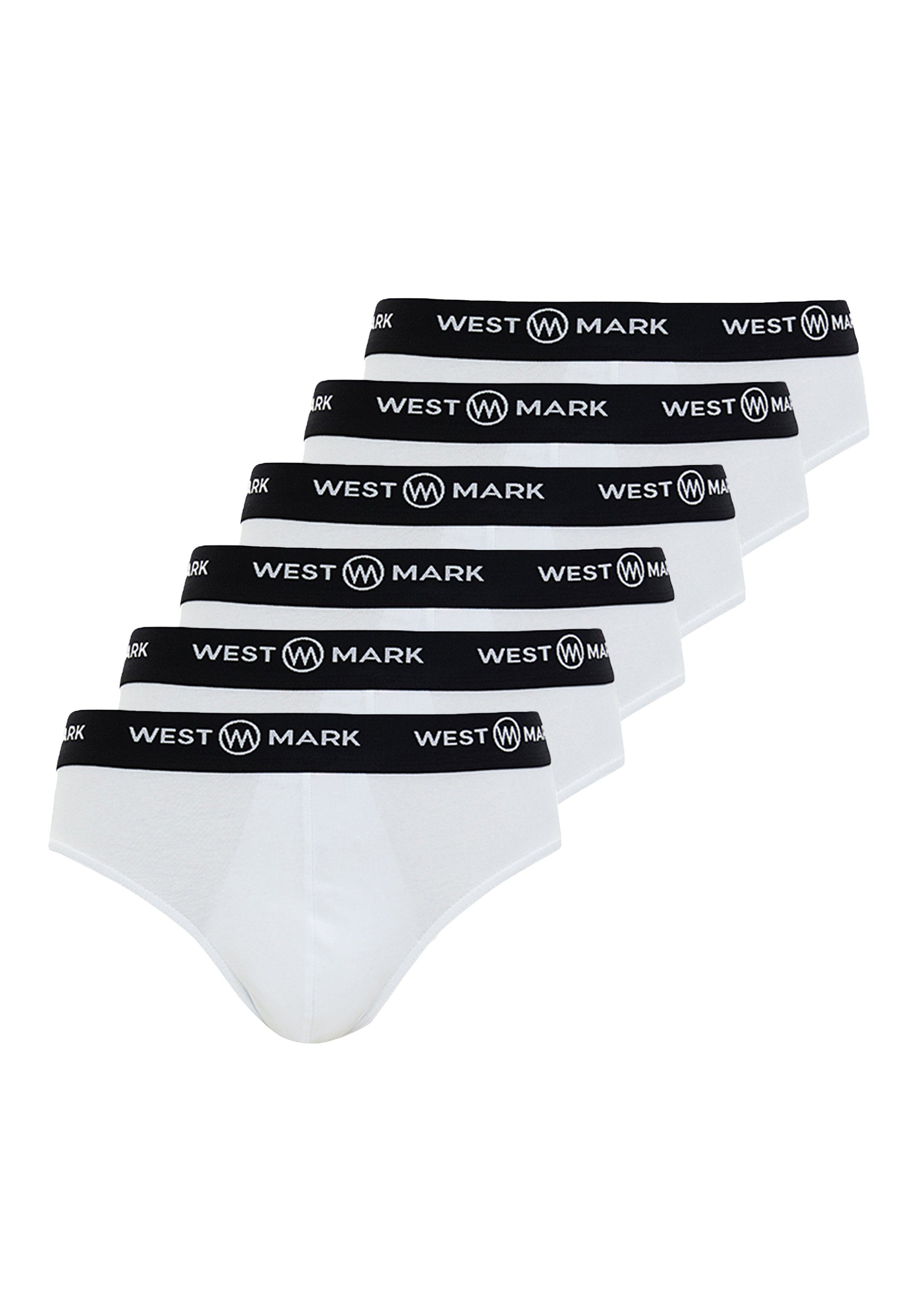 WESTMARK LONDON Slip 6er Pack Logan (Spar-Set, 6-St) Slip / Unterhose - Baumwolle - Ohne Eingriff - Weiß