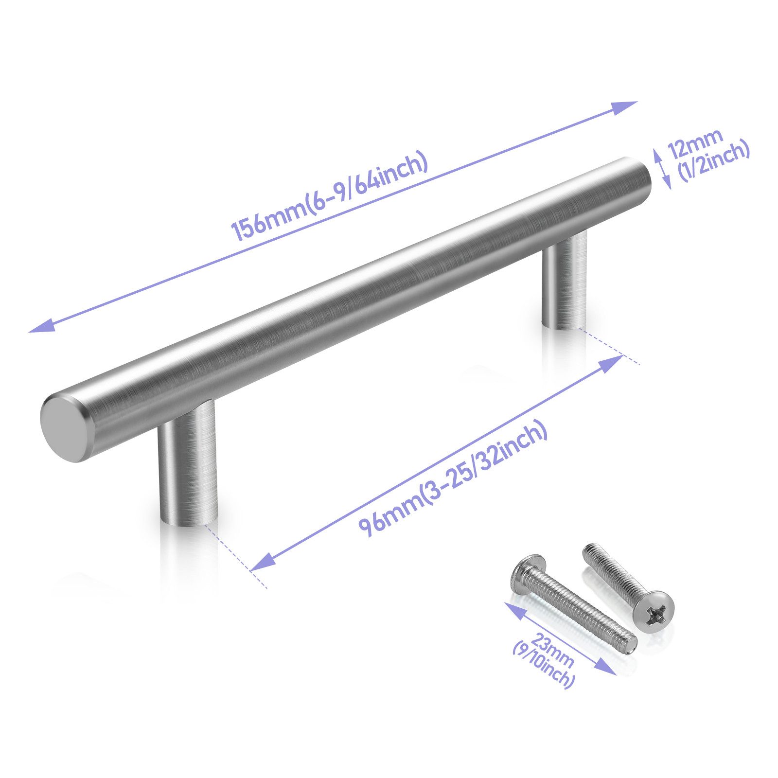 Clanmacy Möbelgriff 10x Möbelgriffe Stangengriff Edelstahl Küchengriffe Küche Bügelgriff (10-St., 10), 156x96MM/188x128MM/220x160MM*10MM/12MM