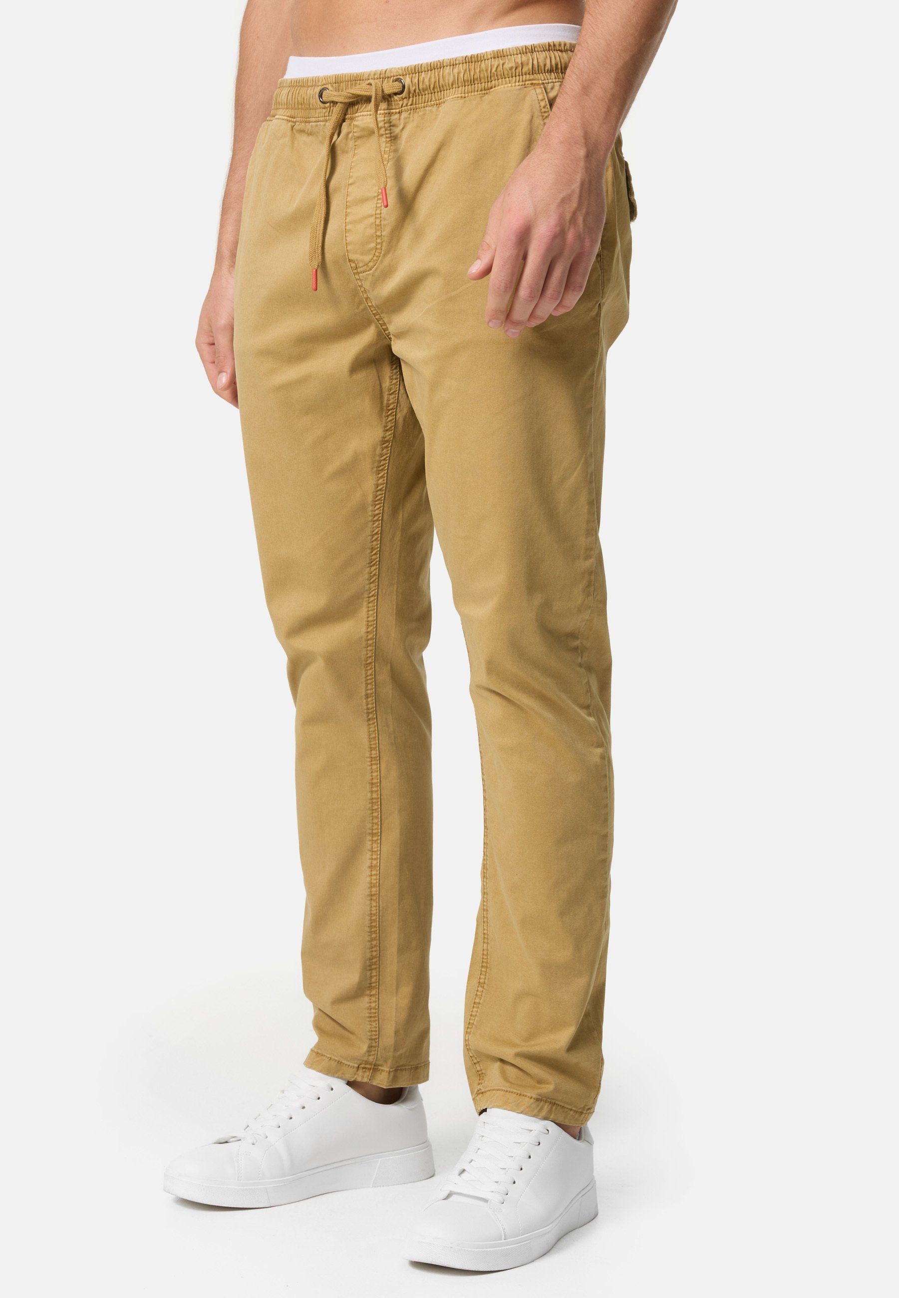 Indicode Chinohose Herren Osborne Chino Hose Herrenhose mit elastischem Bund und Kordelzug