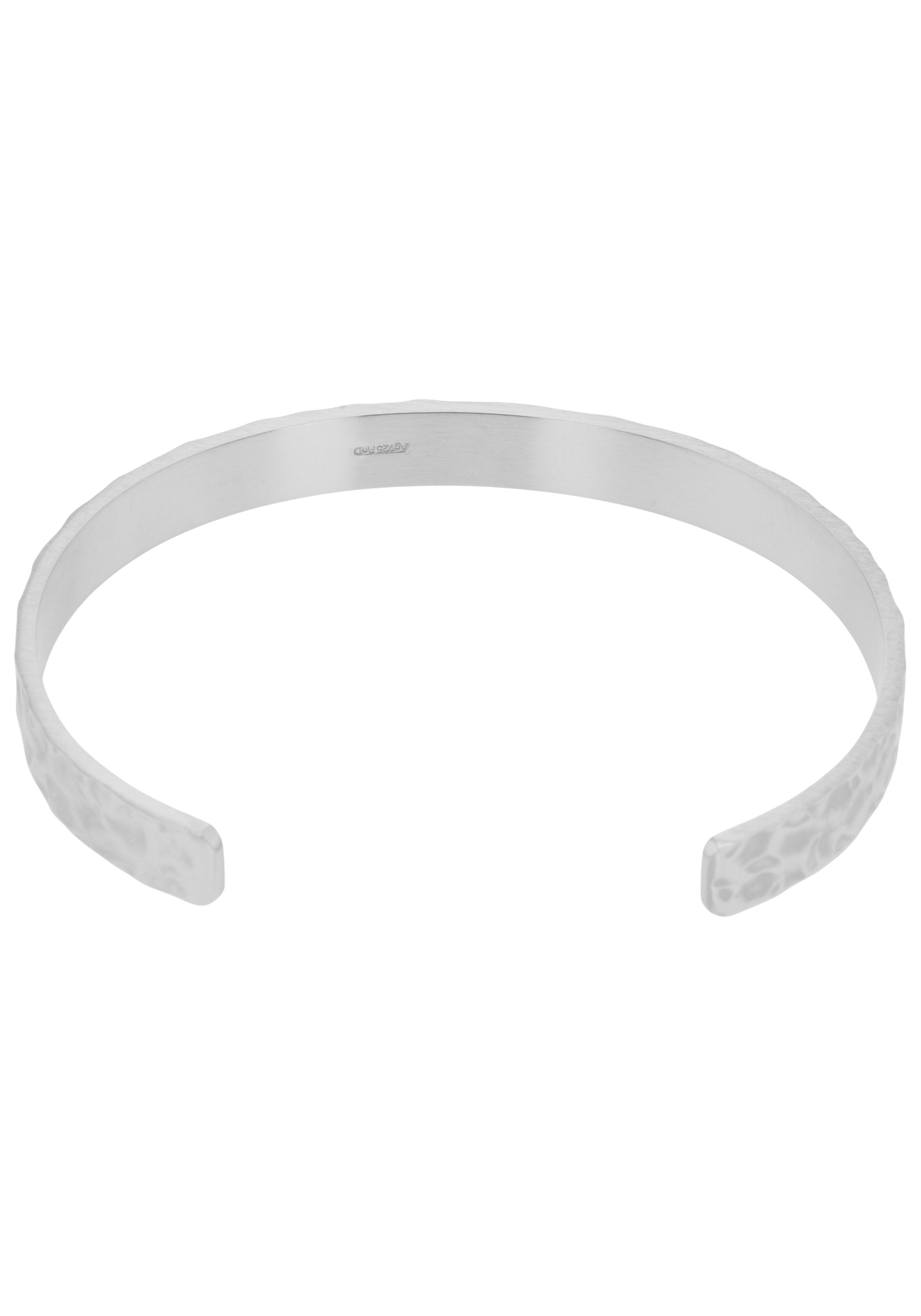 JOBO Armspange Offener Armreif, 925 Silber gehämmert