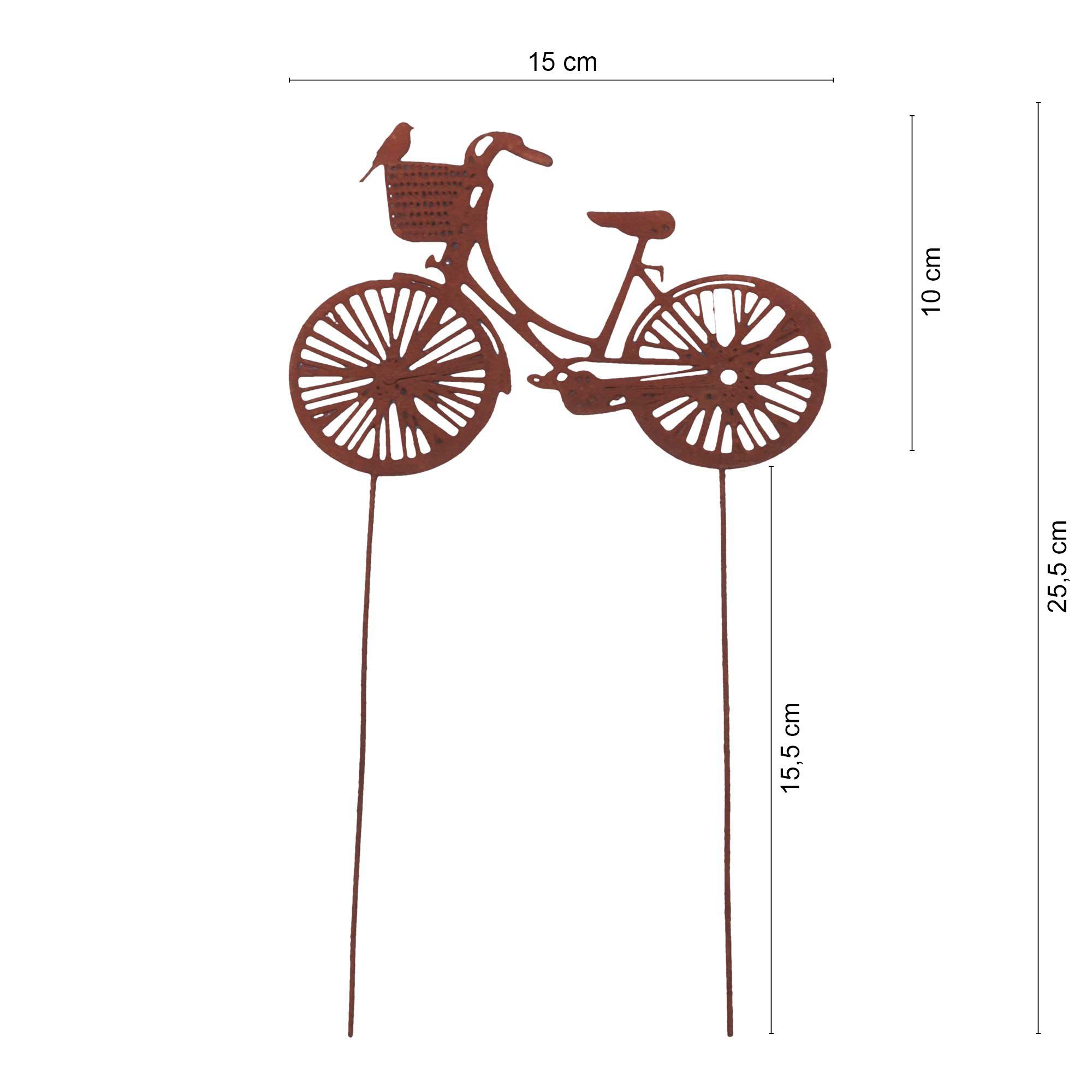 Gartenstecker (1-St) Stecker Fahrrad Rost UNUS GARDEN