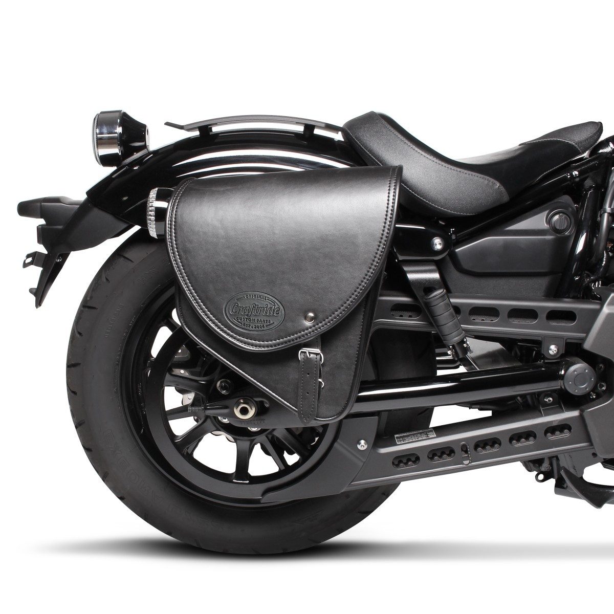 Craftride Satteltasche Satteltasche Indiana 10L für Kawasaki Vulcan S/ Café schwarz rechts