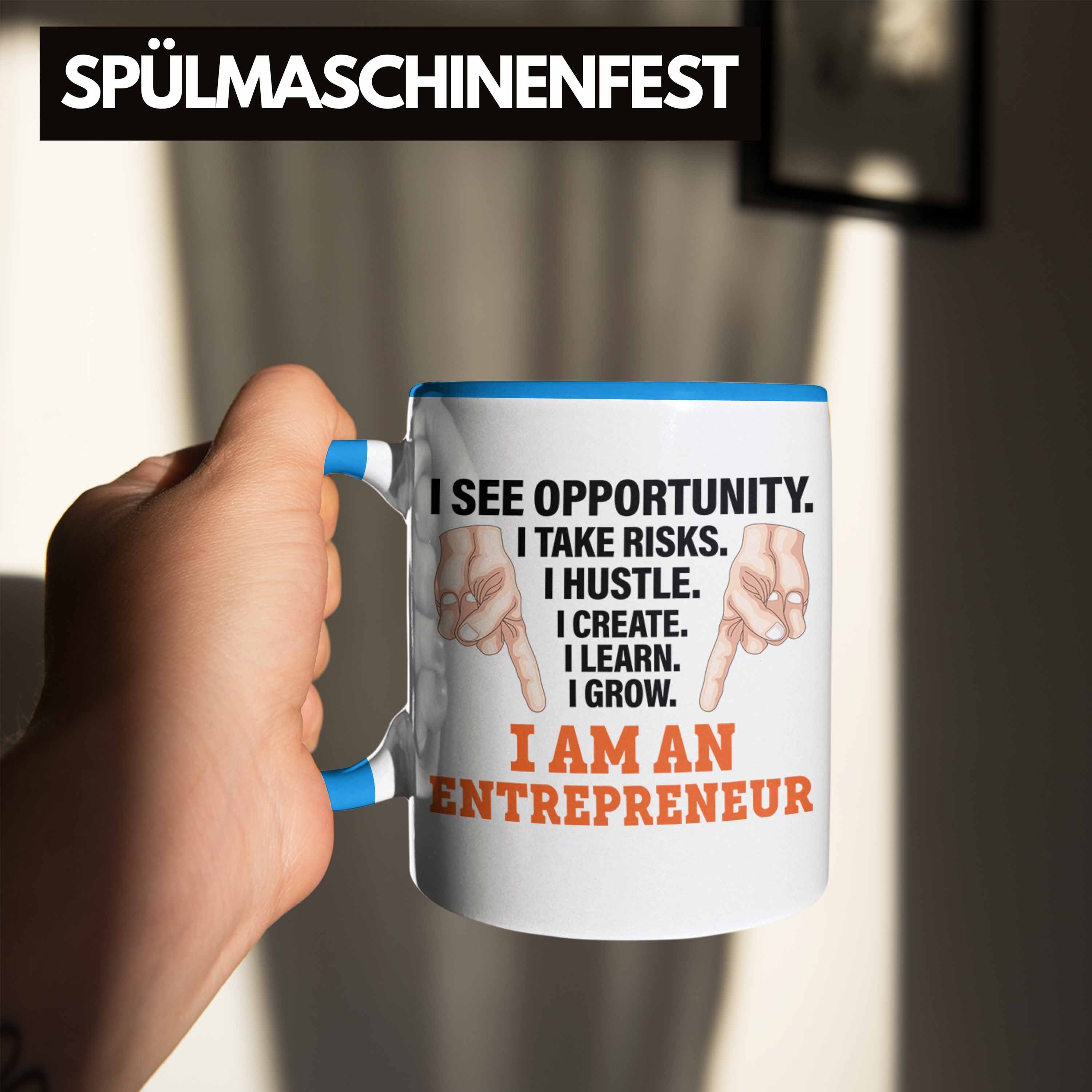 - Entrepreneur Geschenk Idee Selbstständig Trendation Spruch Trendation Tasse Tasse Blau Motivation Entrepreneurship