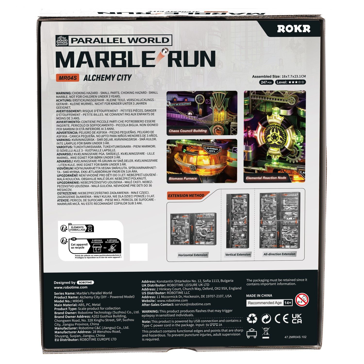 ROKR 3D-Puzzle Marble-Run "Alchemy City", Puzzleteile