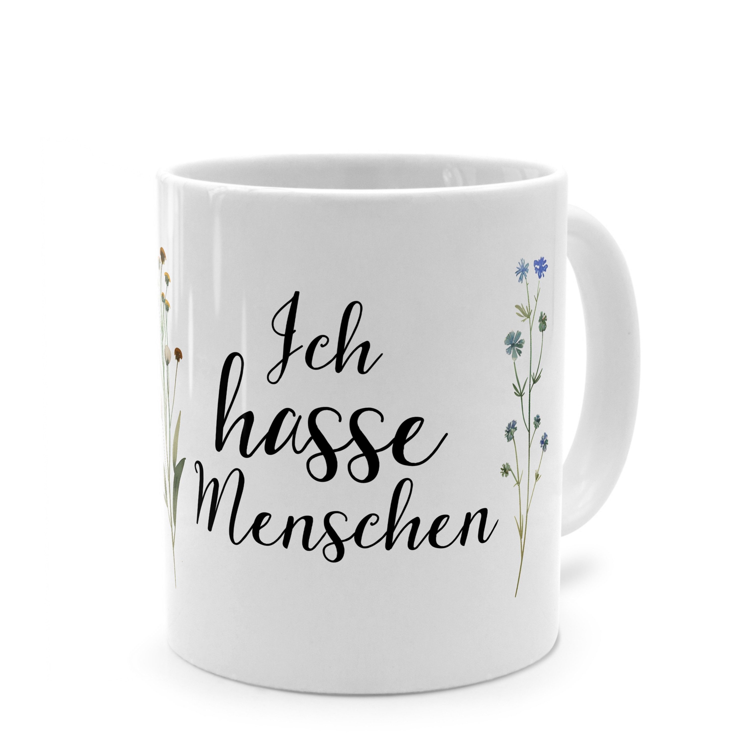 PhotoFancy Tasse mit lustigem Spruch 'Ich hasse Menschen' - Sprüchetasse mit Humor, Tasse Standard - Weiß