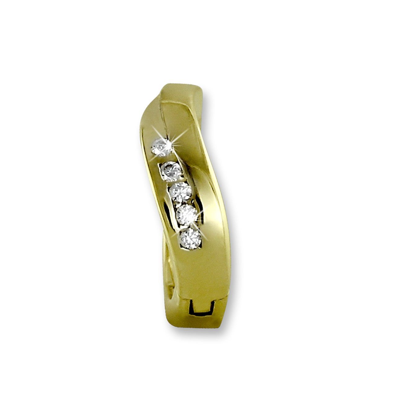 GoldDream Paar Creolen GoldDream 333 GelbGold 8K Ohrringe (Creolen), Damen Creolen Welle aus 333 Gelbgold - 8 Karat, Farbe: gold, weiß