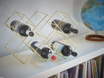 ECHTWERK Weinflaschenhalter, (1-St), Weinregal aus Eisen, für bis zu 8 Flaschen, stabil, 46 x 31 x 16,6 cm