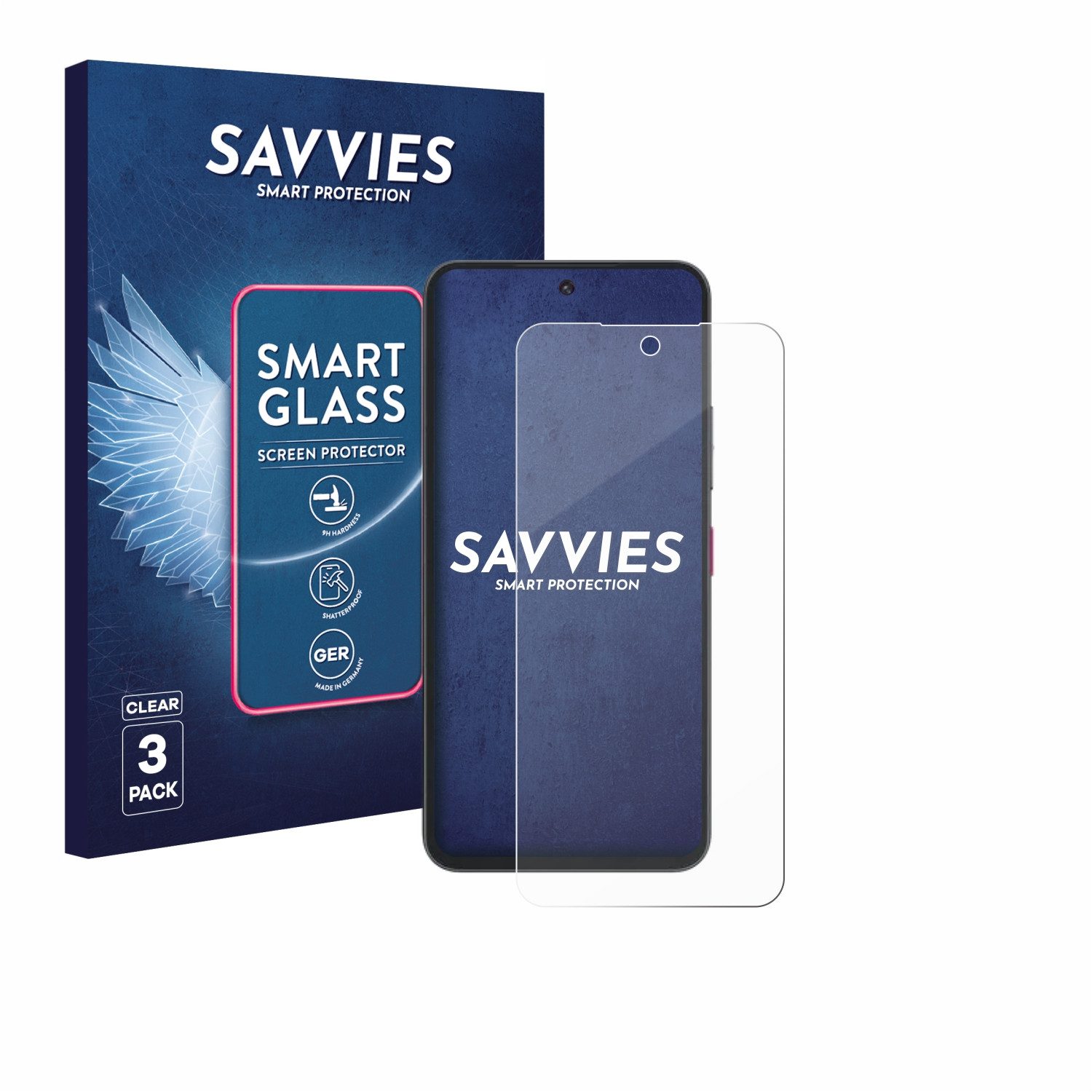 Savvies Displayschutzglas Schutzglas Panzer für Telekom T Phone 3 Pro, 3 Stück, Schutzfolie Display Schutz Glas Folie klar