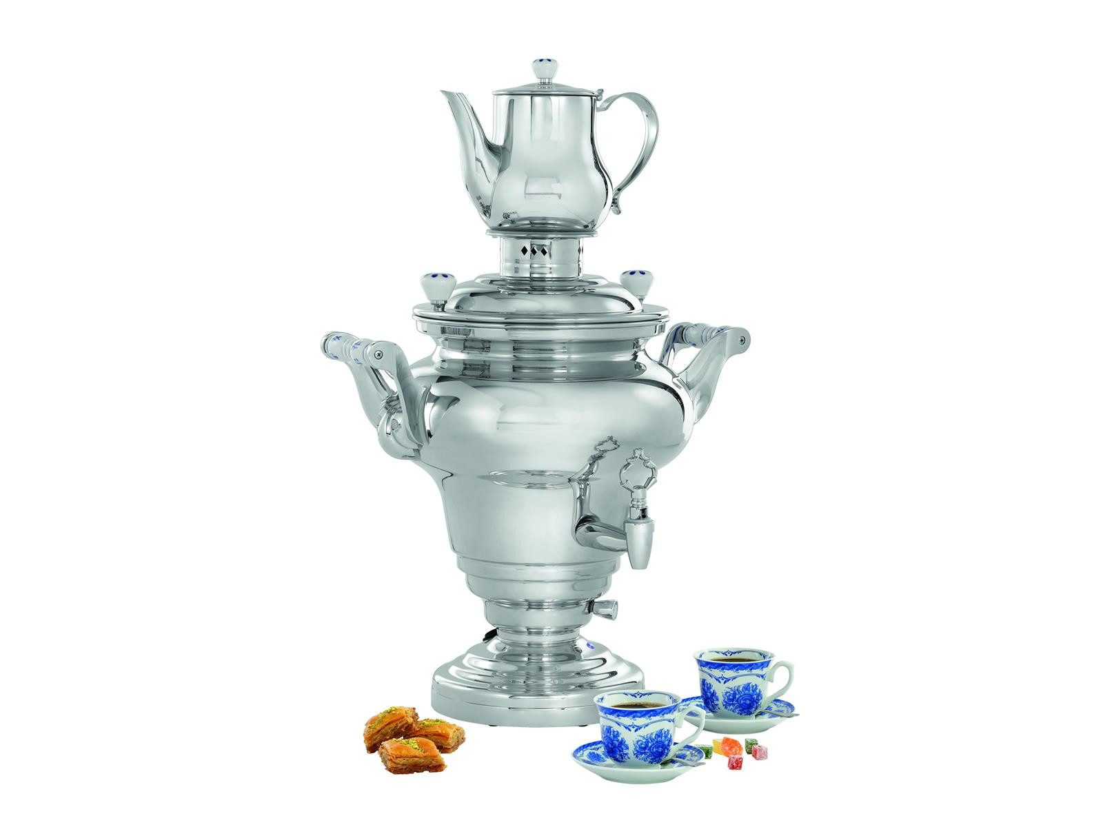 Bartscher Samowar Samowar 15L, mit Teekanne 2L, Edelstahl, 191005