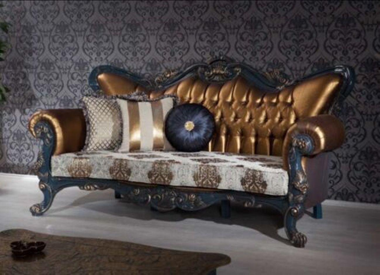JVmoebel 3-Sitzer Chesterfield 3 Sitzer Designer Sofa Luxus Polster Sofas Stoff Textil, 1 Teile, Made in Europa