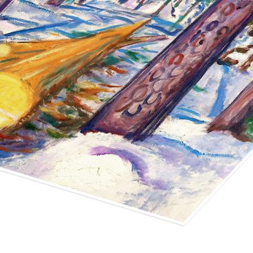 Posterlounge Poster Edvard Munch, Der gelbe Baumstamm, Malerei