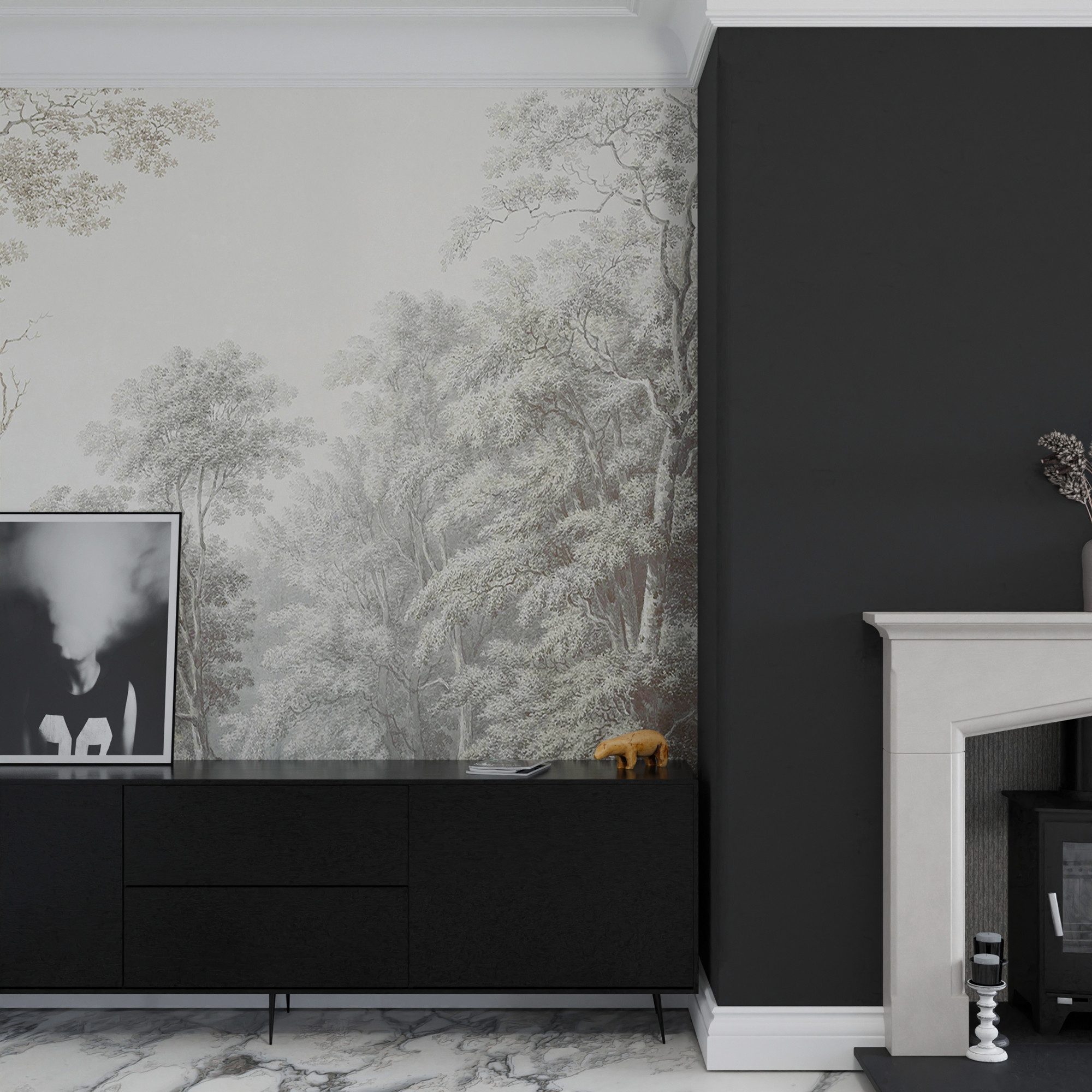 Superfresco Easy Fototapete Stattliches Waldgebiet, glatt, Wald, (1 St), Design Tapeten