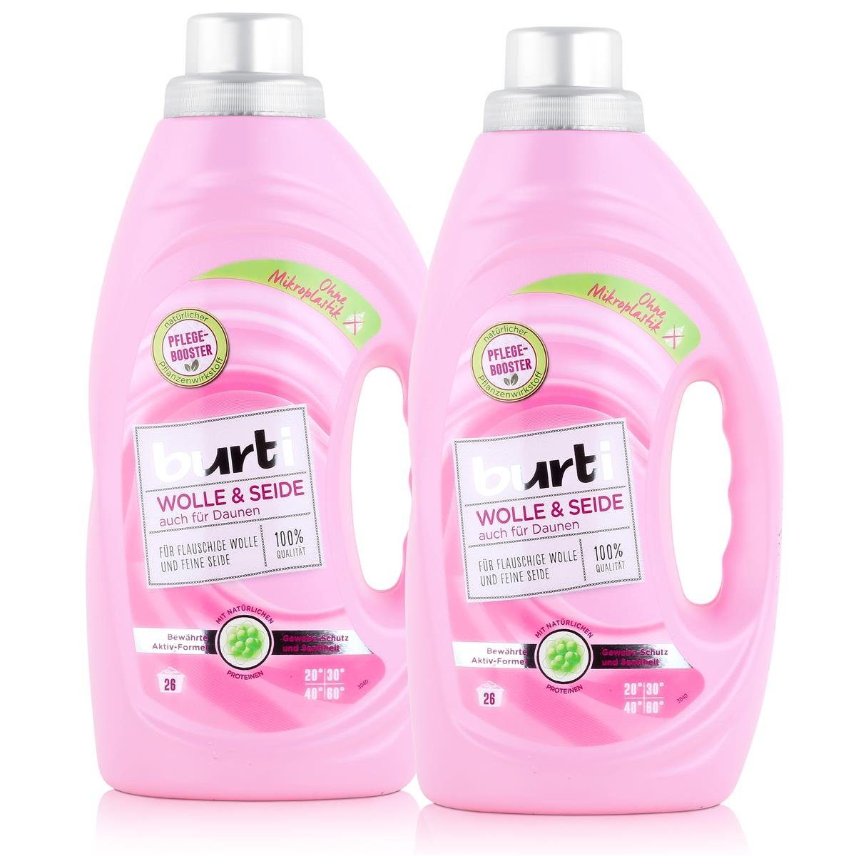 burti burti Wolle & Seide Feinwaschmittel 1,45L - Für flauschige Wolle (2er Colorwaschmittel