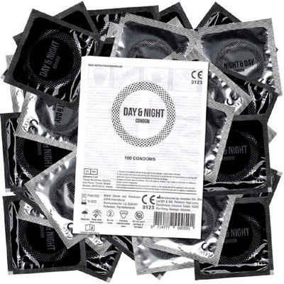 Asha International Kondome Day & Night 24/7 Beutel mit, 100 St., Kondome für jede Tageszeit, zuverlässig, jederzeit einsetzbar, für alle Stellungen geeignet