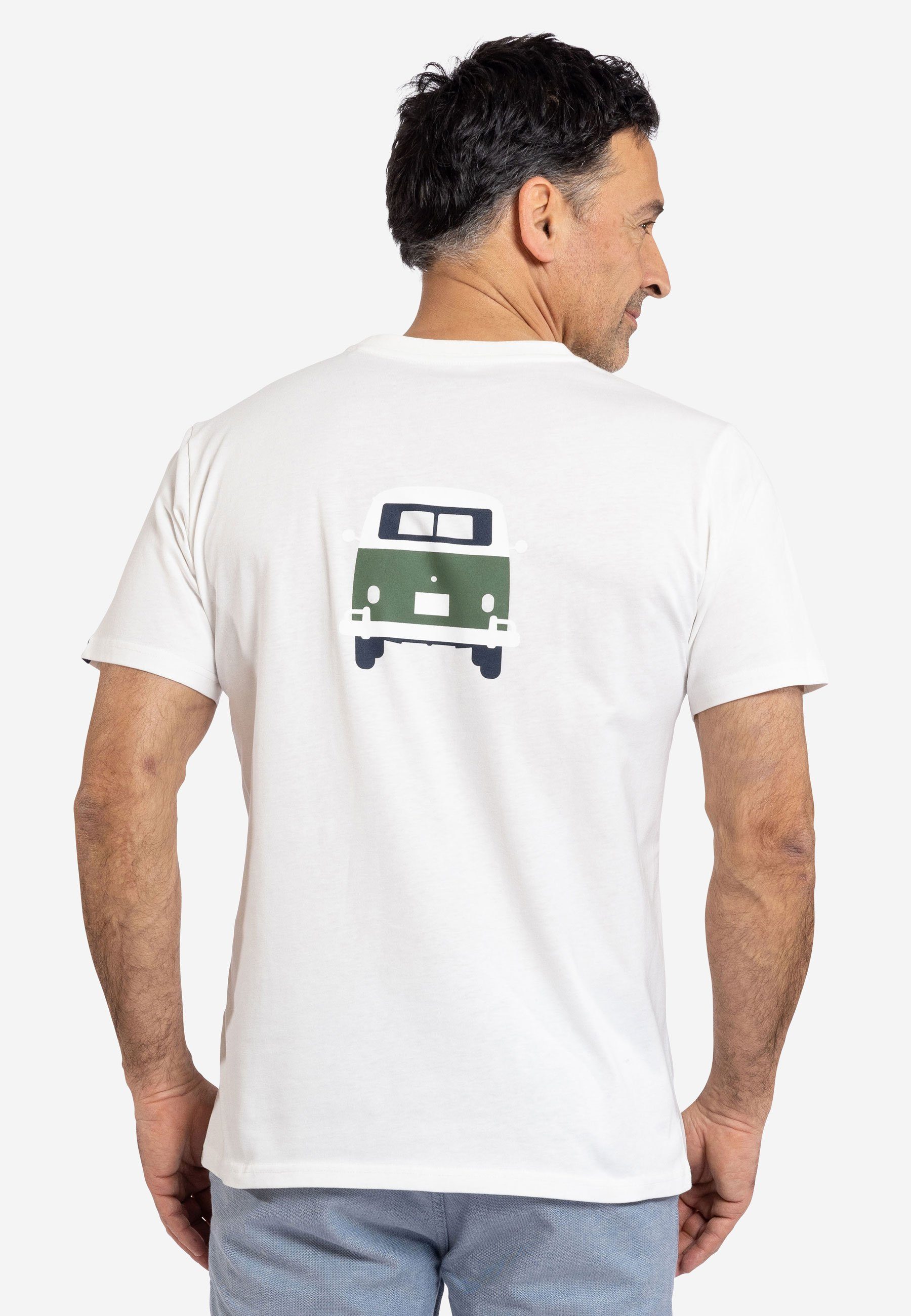 Methusalem VW T-Shirt Rücken Elkline White lizenzierter Print Brust Bulli