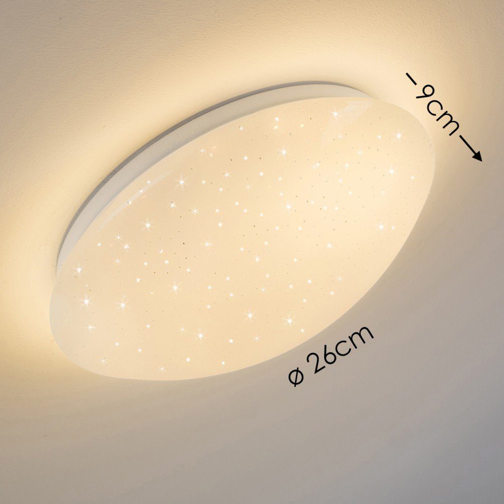 hofstein Deckenleuchte »Rensa« runde 3000 Kelvin, Farbwechsler Sternenhimmeloptik, Deckenlampe dimmbar, Lumen und Fernbedienung, 850 mit Nachtlichtfunktion, RGB