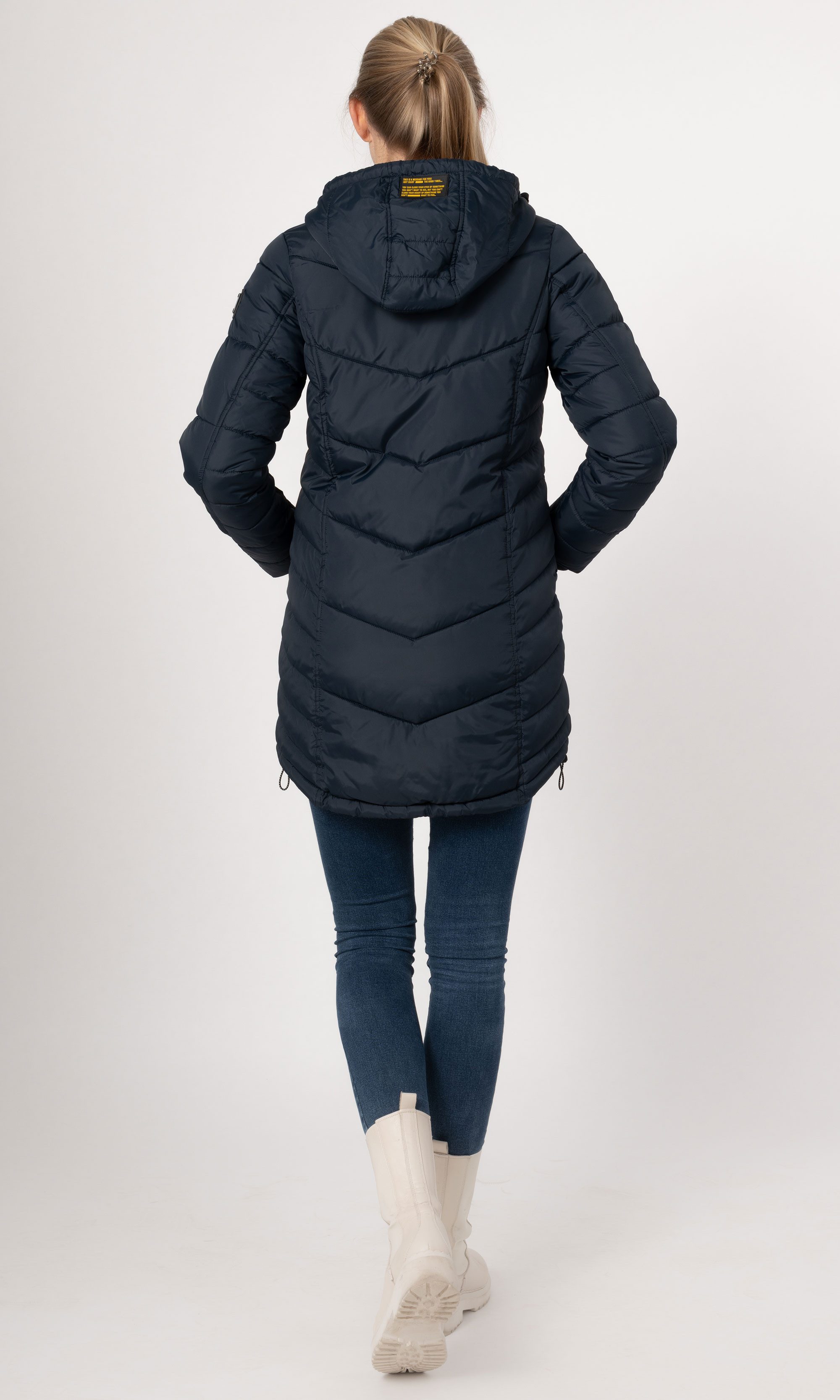 SUBLEVEL Steppjacke Damen Mantel mit Kapuze lange Winter Jacke Parka Stehkragen, Kapuze, flauschig, kuschelig, warm, Outdoor, Mantel – Bild 5 von 5