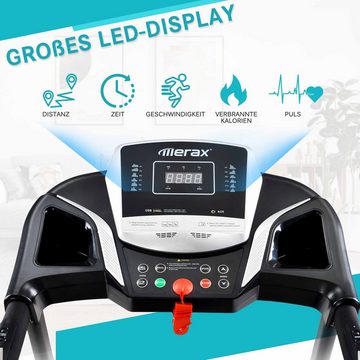 Merax Laufband fitness klappbar elektrisch, 12 automatische Programme, Handpulsmessung&LED-Anzeige