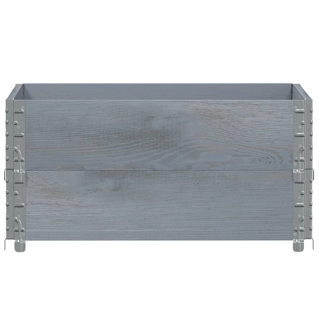 vidaXL Palettenbett Paletten-Aufsatzrahmen 2 Stk. Grau 80x60 cm Massivholz Kiefer (2-tlg)