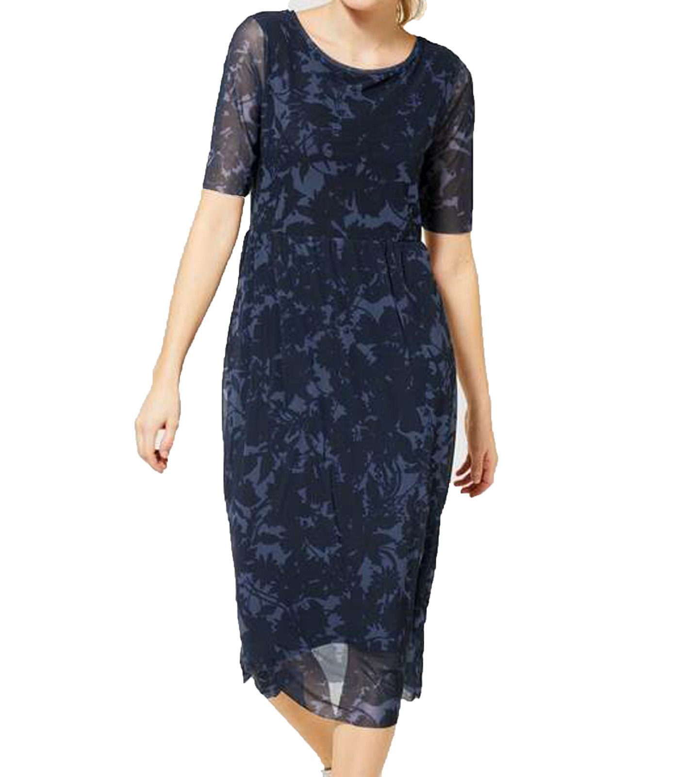 Cecil Sommerkleid »Street One Sommer-Kleid romantisches Damen Mesh-Kleid  mit Blumendruck Midi-Kleid Blau« online kaufen | OTTO