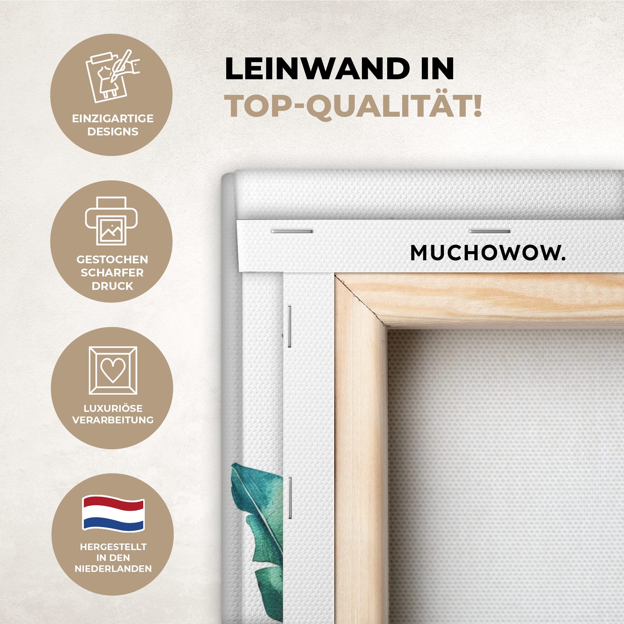 OneMillionCanvasses® Leinwandbild Blätter - Grün - günstig online kaufen