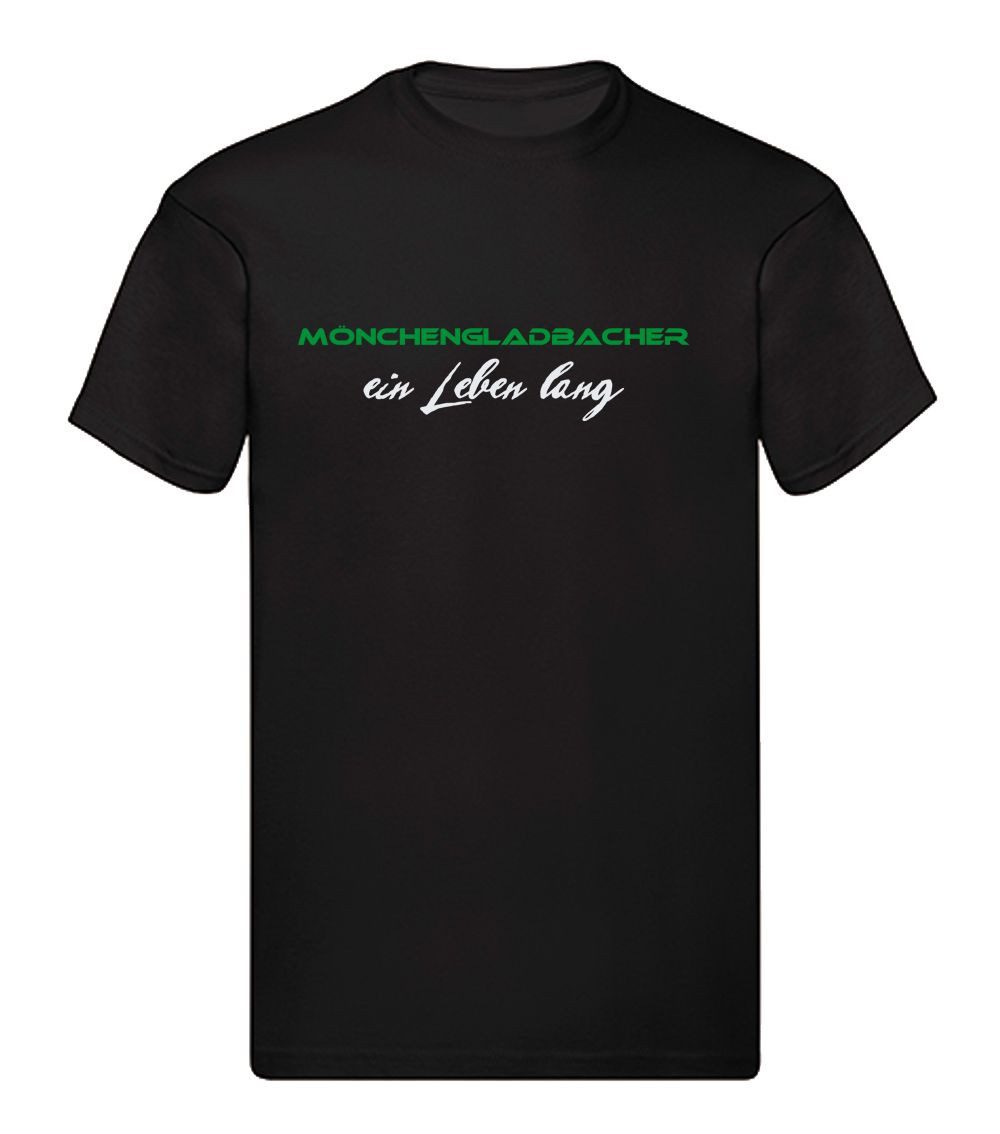 G-graphics T-Shirt Mönchengladbacher ein Leben lang (1-tlg) Herren T-Shirt mit einem Motiv für den echten Fan