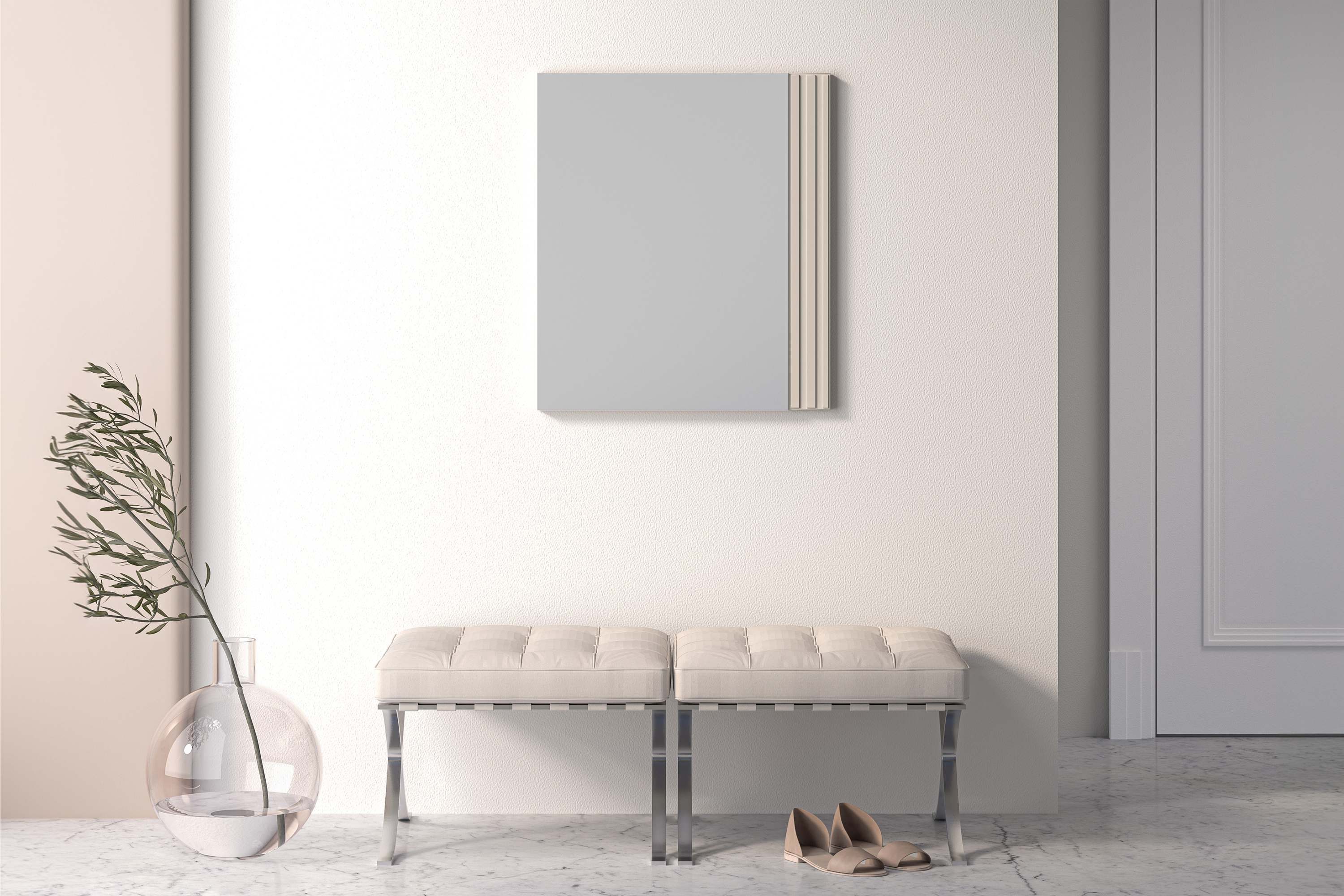 KONSIMO® Wandspiegel DROMA Spiegel, Elegant, hergestellt in der EU, mit Rillen, Dekospiegel