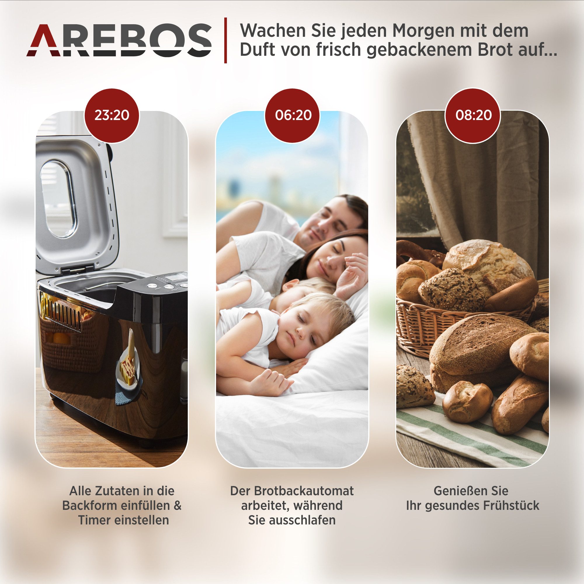 Arebos Brotbackautomat 1500g - Bild 5