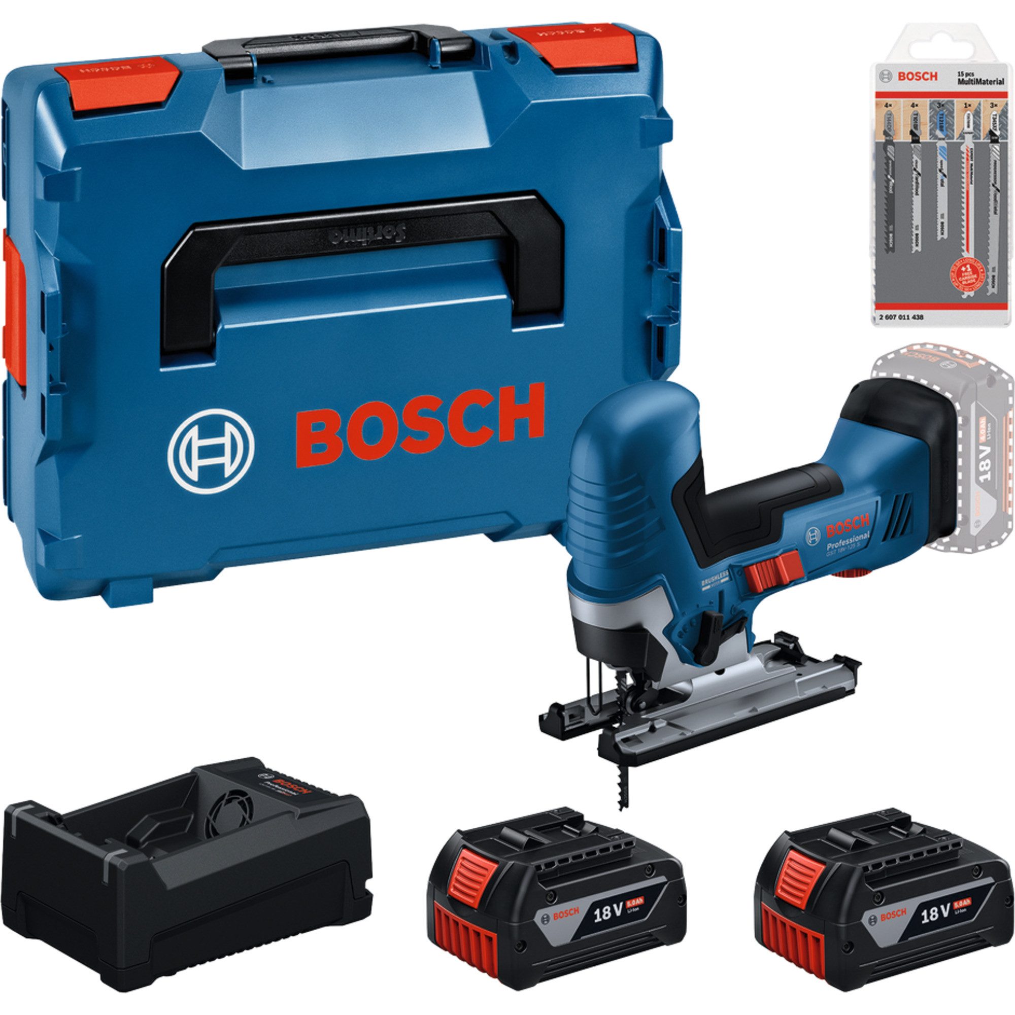 Bosch Professional Stichsäge Bosch Professional Akku-Stichsäge Set mit 2 Akkus