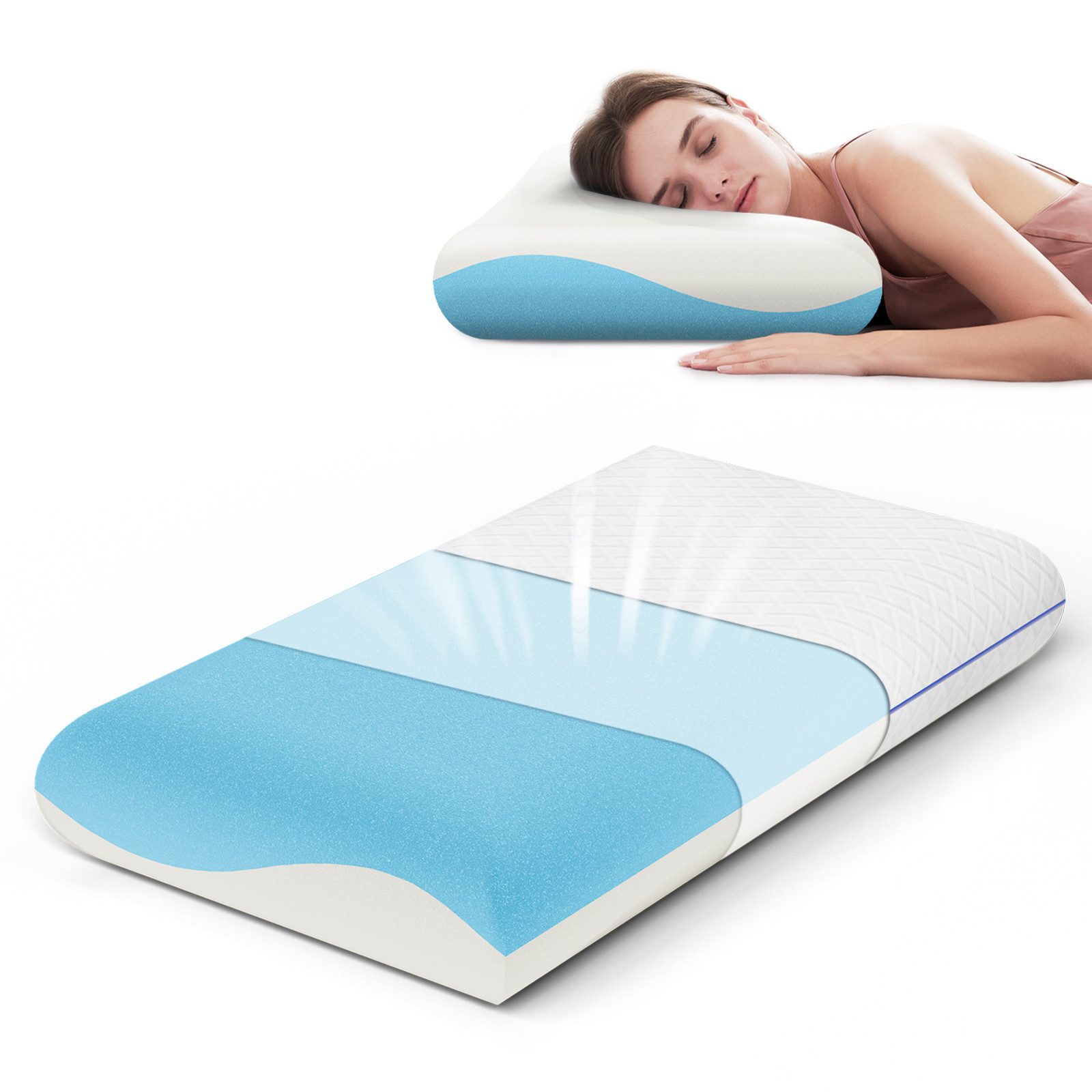 ROYGBIV Nackenstützkissen orthopädisches kissen, kopfkissen nackenschmerzen günstig online kaufen