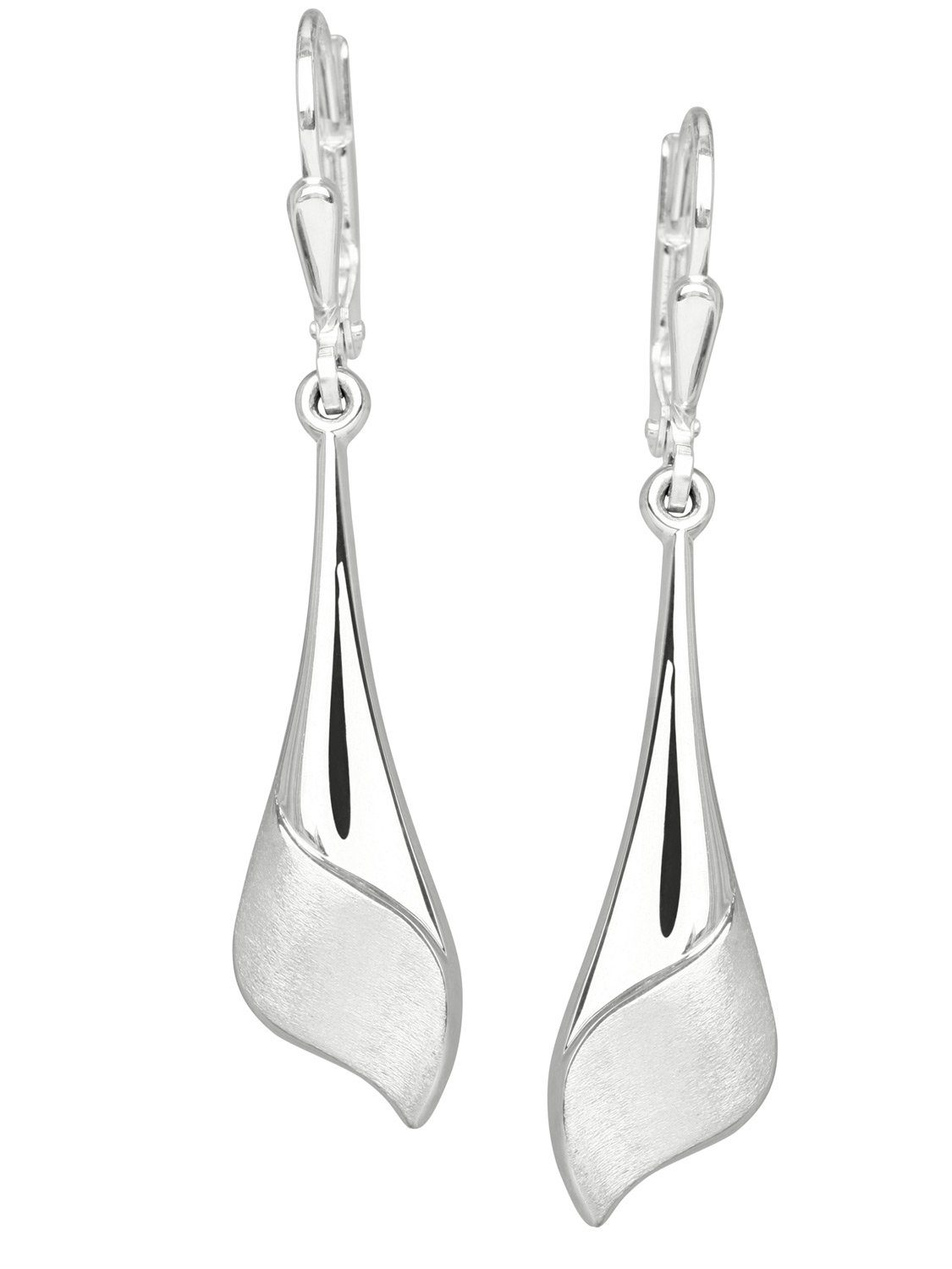 Paar Ohrhänger Damen Ohrringe hängend Sterling Silber 925 Matt-Glanz - Gavina