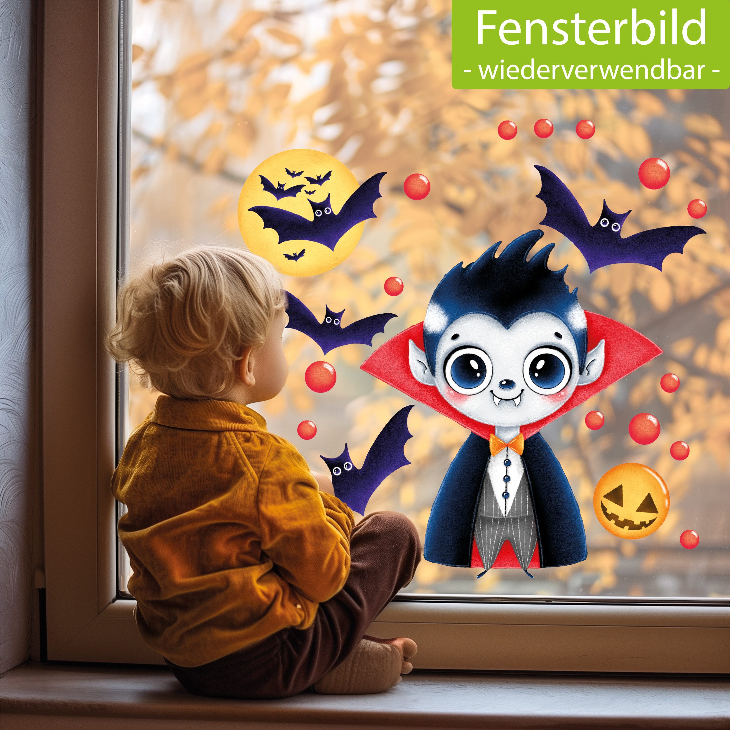 Sunnywall Fensterbild Fensterbild wiederverwendbare Fensterbilder Halloween günstig online kaufen