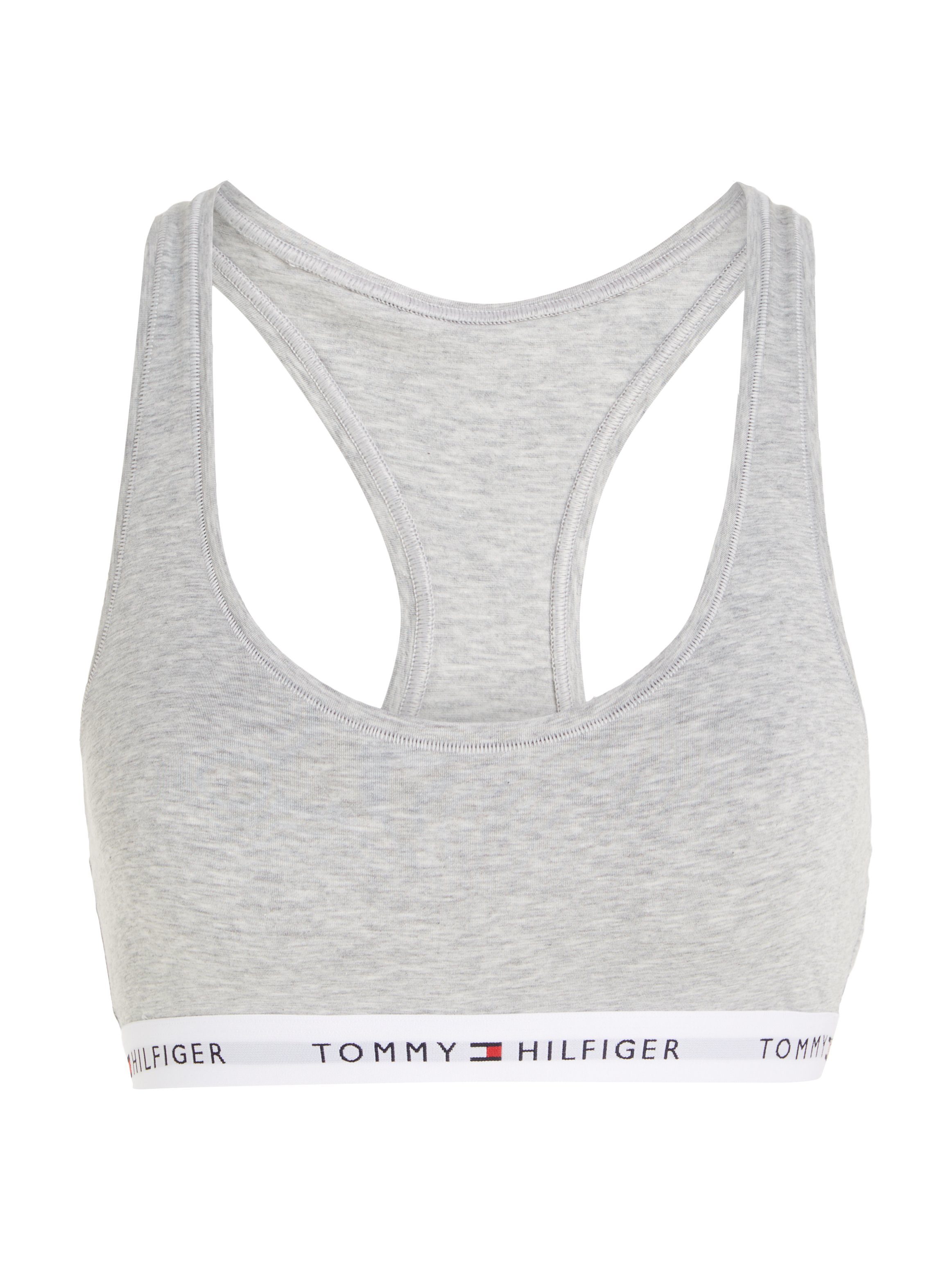 Light Tommy dem Heather Schriftzügen auf Sport-Bustier Hilfiger Unterbrustband Underwear Tommy mit Hilfiger Grey
