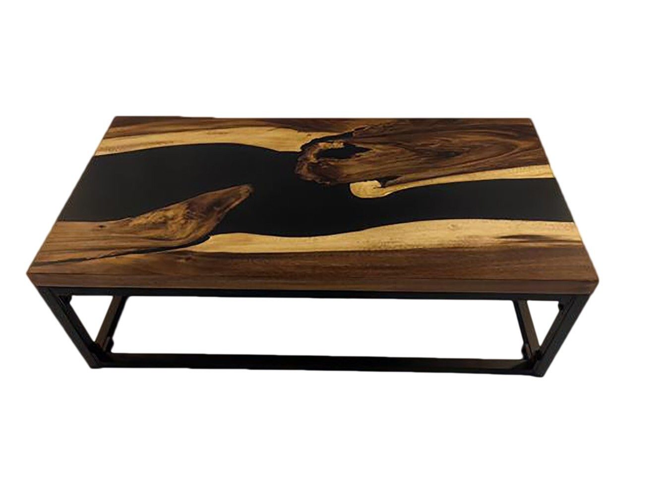 Xlmoebel Couchtisch Epoxid Harz Couchtisch Matt Schwarz Tisch Holz SOFORT (Couchtisch), Made in Europa