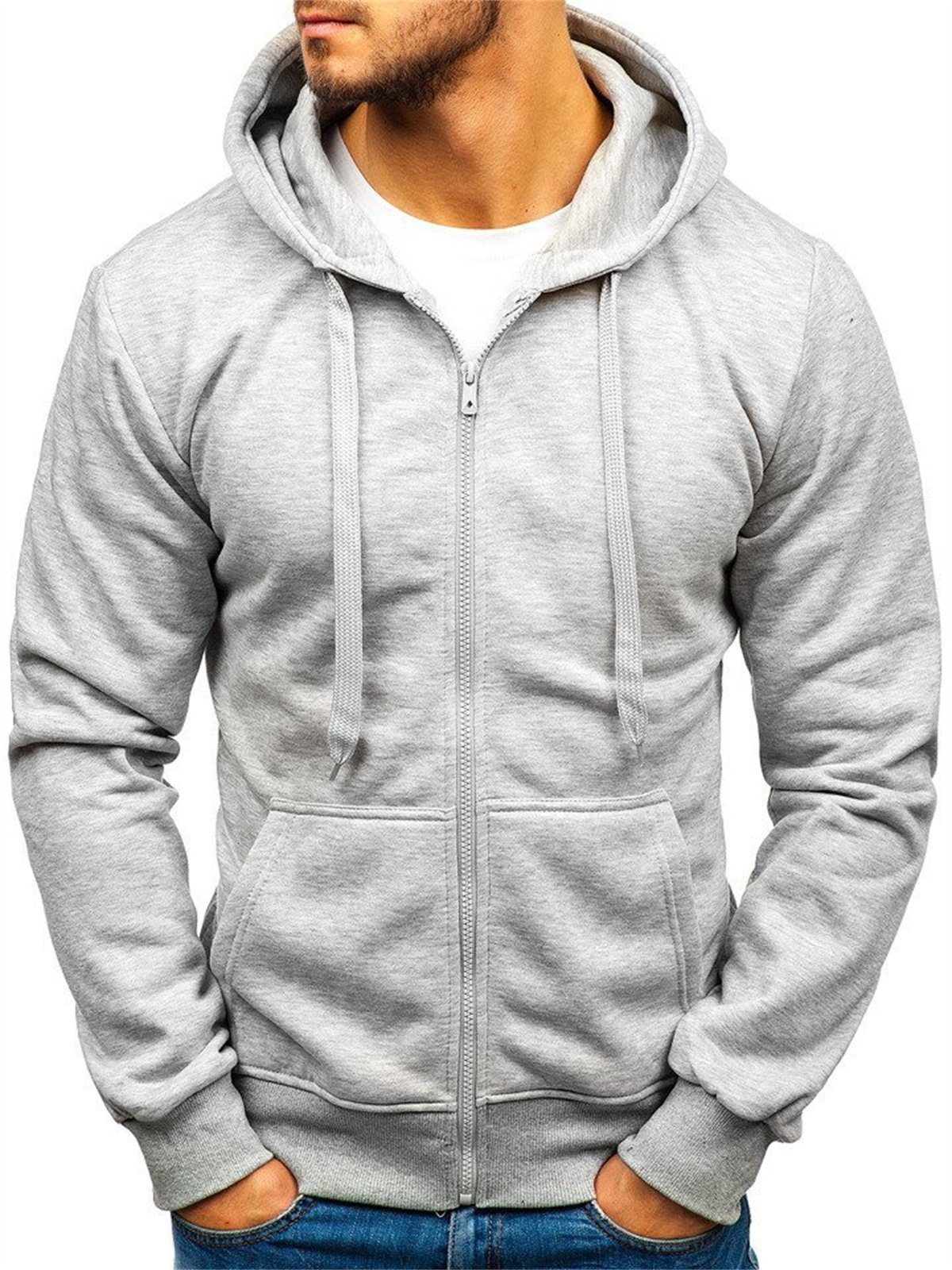 Discaver Sweatshirt Lockeres, atmungsaktives Freizeit-Sweatshirt für Herren grau