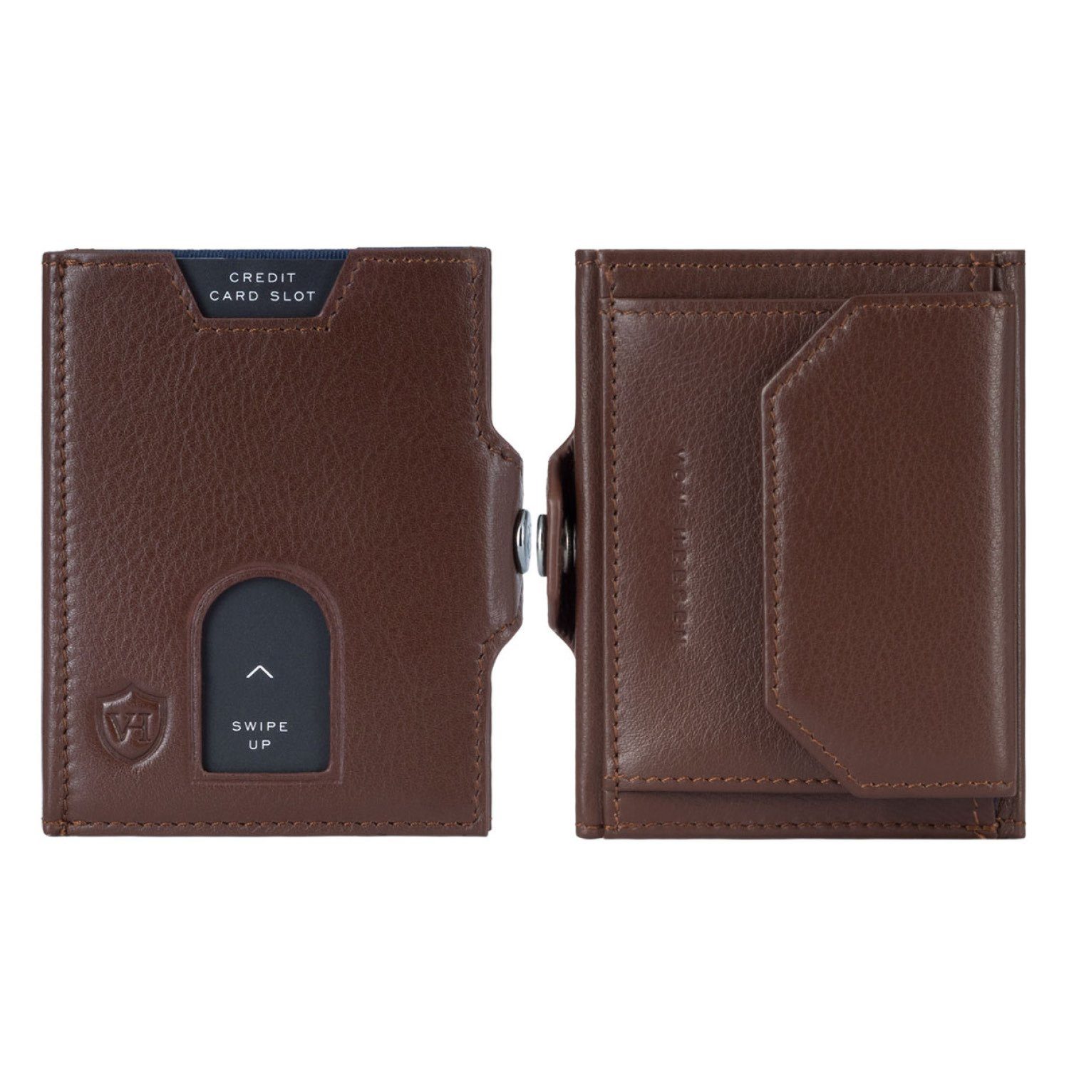 Geschenkbox inkl. Slim 5 RFID-Schutz & Braun mit Portemonnaie VON Geldbeutel Wallet XL-Münzfach, Whizz HEESEN Geldbörse & Kartenfächer Wallet