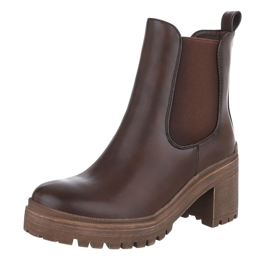 Ital-Design Kniehohe Damenstiefel mit Schnalle für Alltag und Freizeit Plat günstig online kaufen