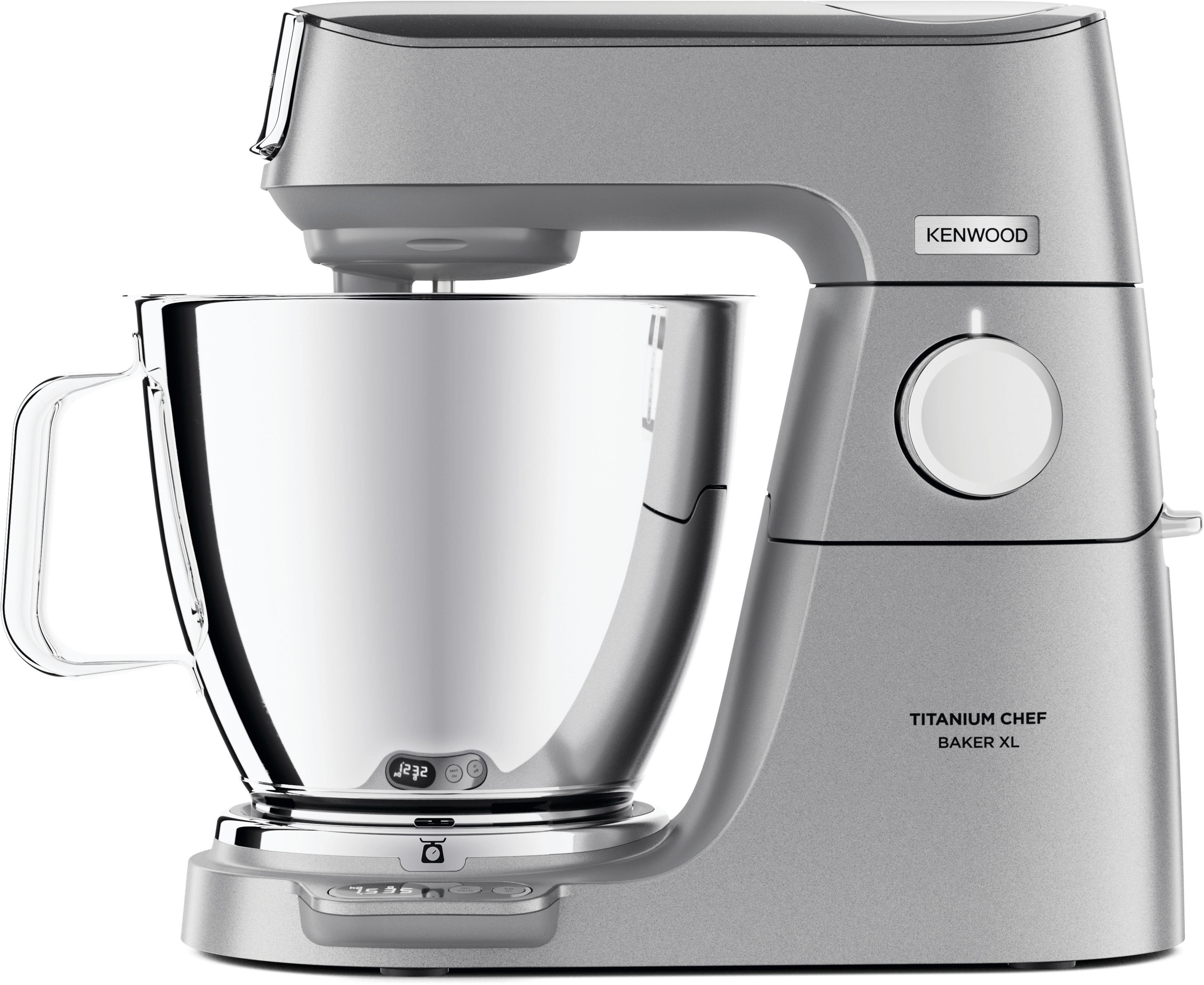 KENWOOD Küchenmaschine Titanium Chef Baker XL KVL85.704SI, 1200 W, 7 l Schüssel, inkl. umfangreiches Zubehör, mit integrierter EasyWeigh Waage