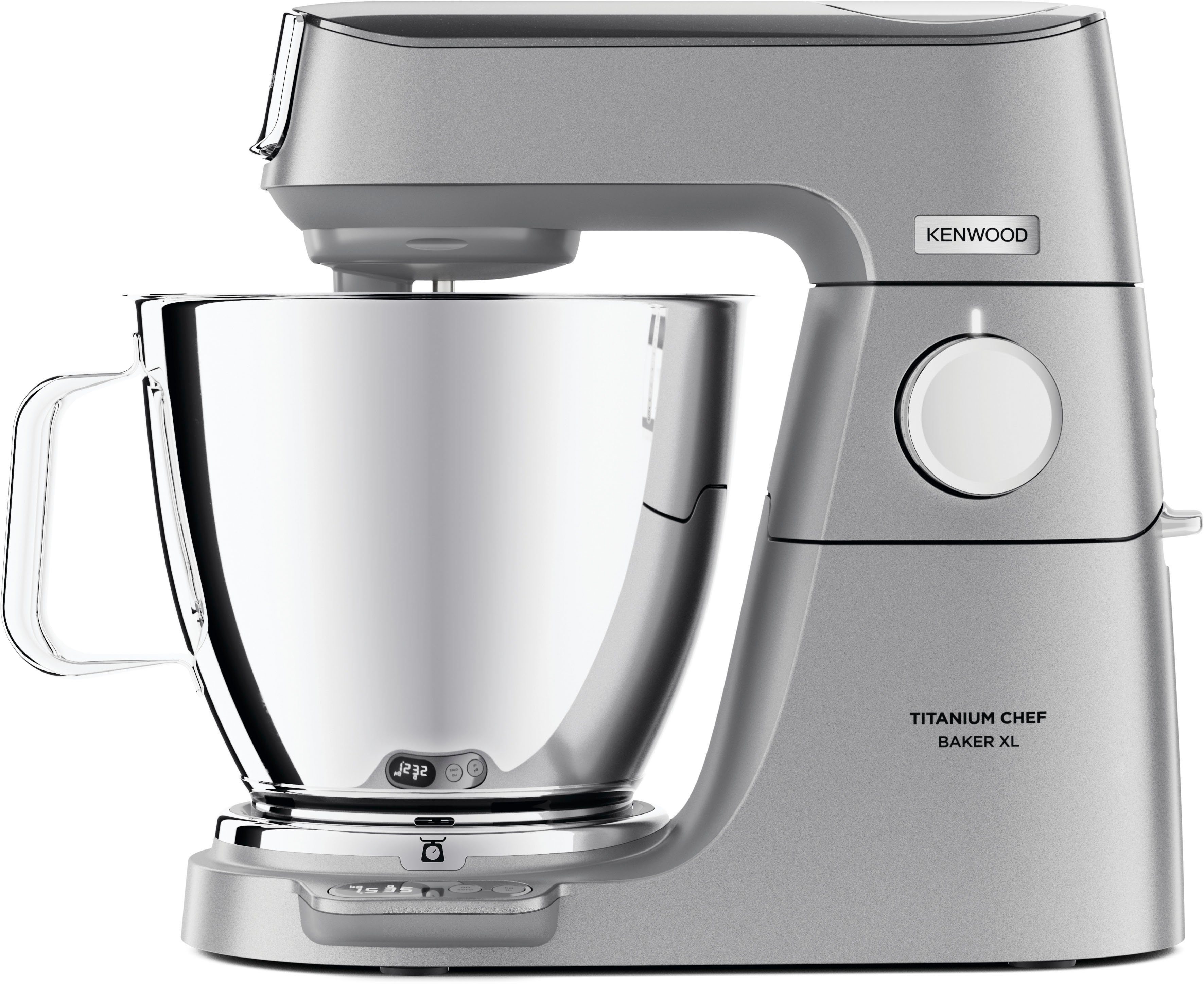 KENWOOD Küchenmaschine Zubehör, integrierter l EasyWeigh Schüssel, Baker mit umfangreiches inkl. Titanium XL Waage 7 KVL85.704SI, W, Chef 1200