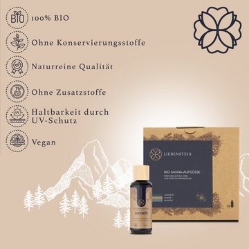 Liebenstein Sauna-Aufgussset BIO Saunaaufguss "Auszeit" (1-tlg., Orange, Zitrone & Ingwer [1x100ml Sauna Aufgussmittel) mit 100% naturreinen Bio Ölen - regional und nachhaltig produziert