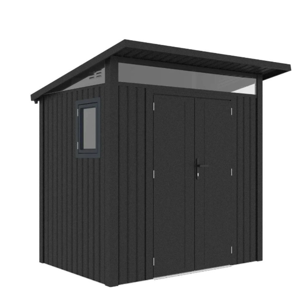 HORI Gerätehaus HORI Metallgerätehaus Kubix Pent Stahl feuerverzinkt mit Pultdach, Langlebig, Pflegeleicht, Robustheit, Sicherheit