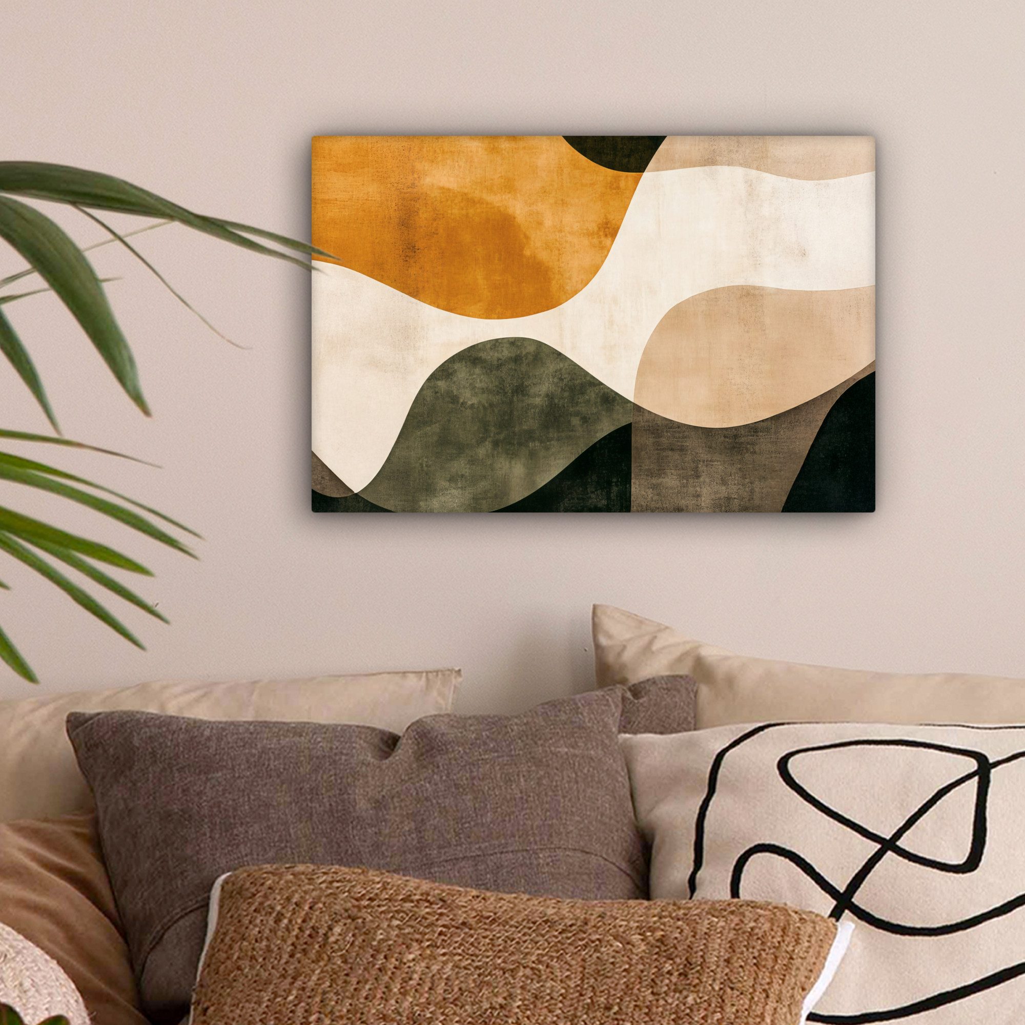 OneMillionCanvasses® Leinwandbild Formen - Ockergelb - günstig online kaufen
