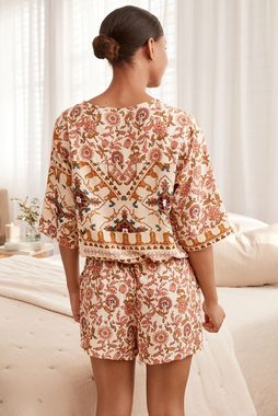 Next Pyjama Gewebter Pyjama mit Shorts und Ballonsaum (2 tlg)