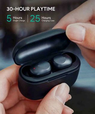 AUKEY Earbuds: Wireless In-Ear-Kopfhörer mit USB-C & Bluetooth, 30h Akku Bluetooth-Kopfhörer (Bleutooth, Bixby, Google Assistant, Siri, Alexa, Cortana, Bluetooth, Kabellos, IPX5 Wasserbeständigkeit, Wierless Charging, USB-C)
