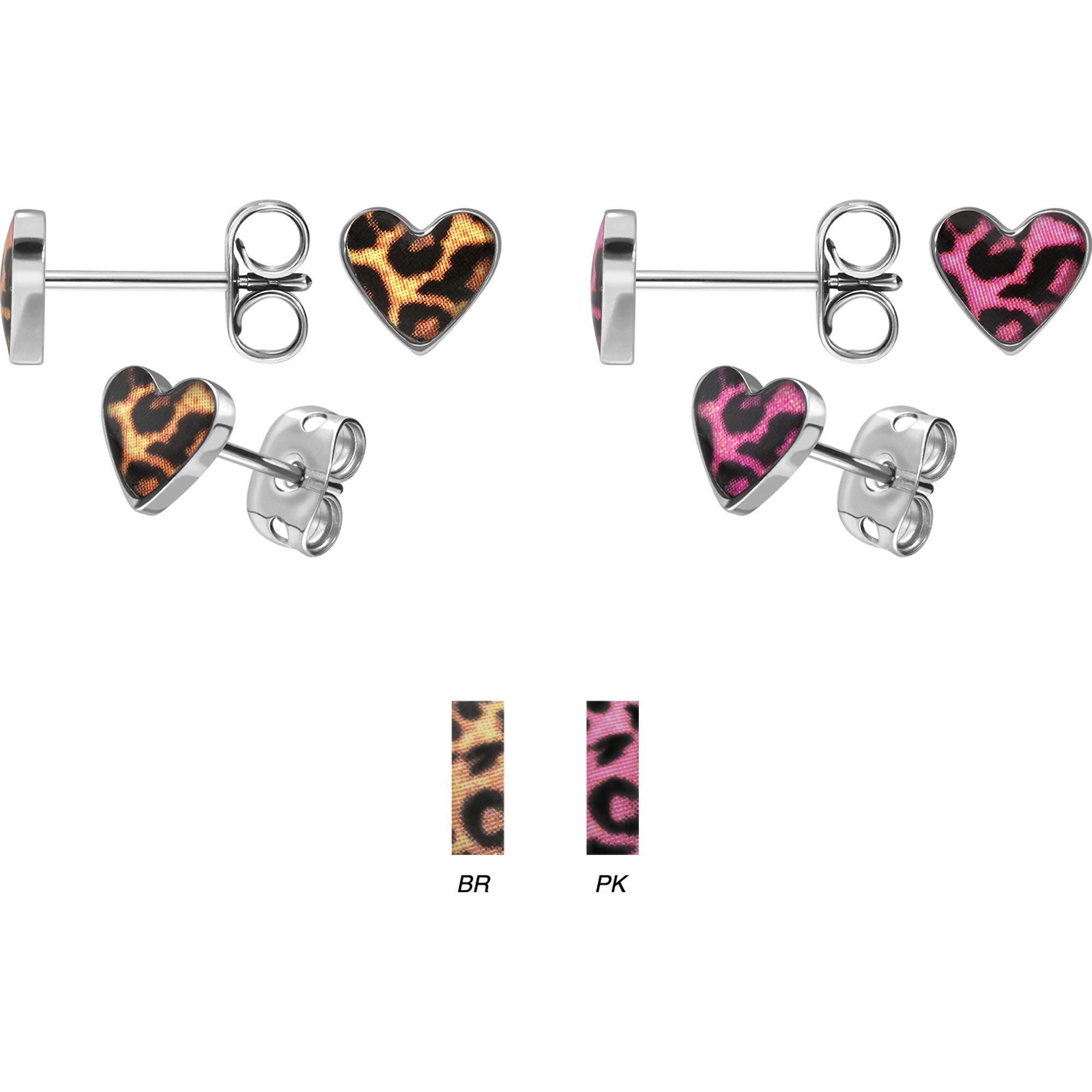 FILANGO Paar Ohrstecker Titan Ohrstecker LEOPARDENHERZ (Ohrstecker, 1-tlg)