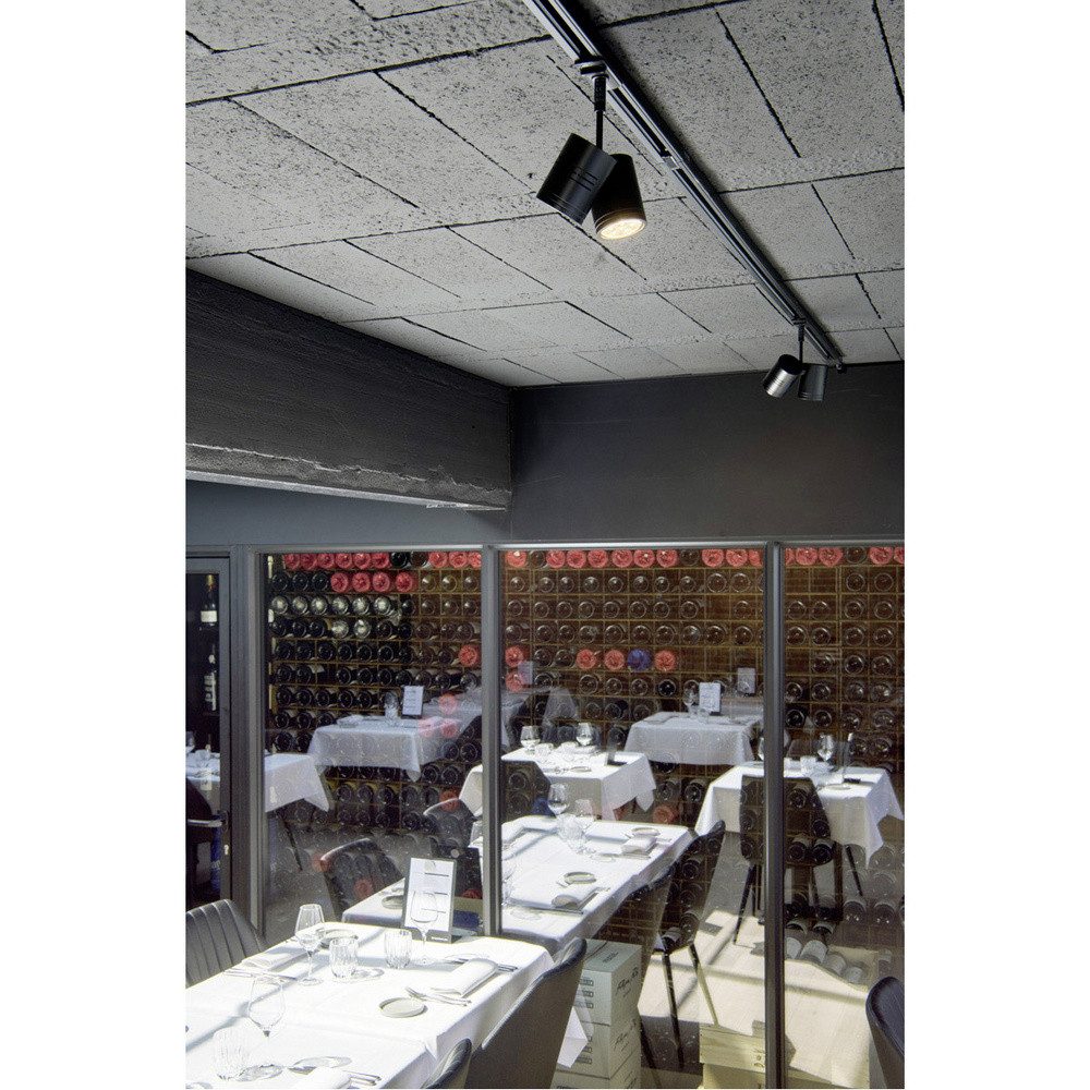 SLV Огни трековой системы SLV 143430 Hochvolt-Schienensystem-Leuchte GU10 Schwarz (matt), (143430)