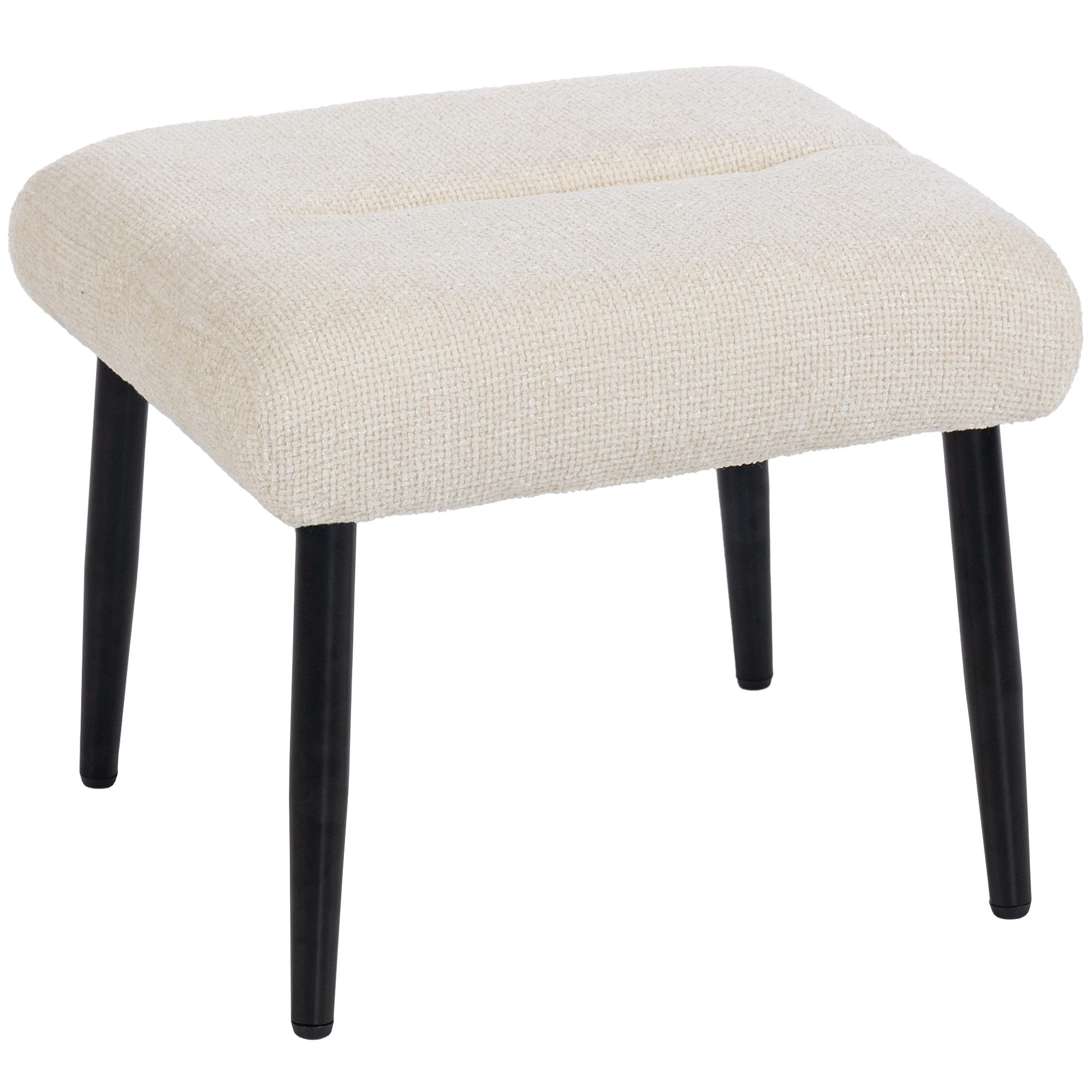 HOMCOM Fußhocker Sitzhocker mit weichem Sitzkissen Stahlbeinen Ottoman (Hocker, 1 St., Sitzhocker), für Schlafzimmer, Wohnzimmer, Cremeweiß – Bild 2 von 5