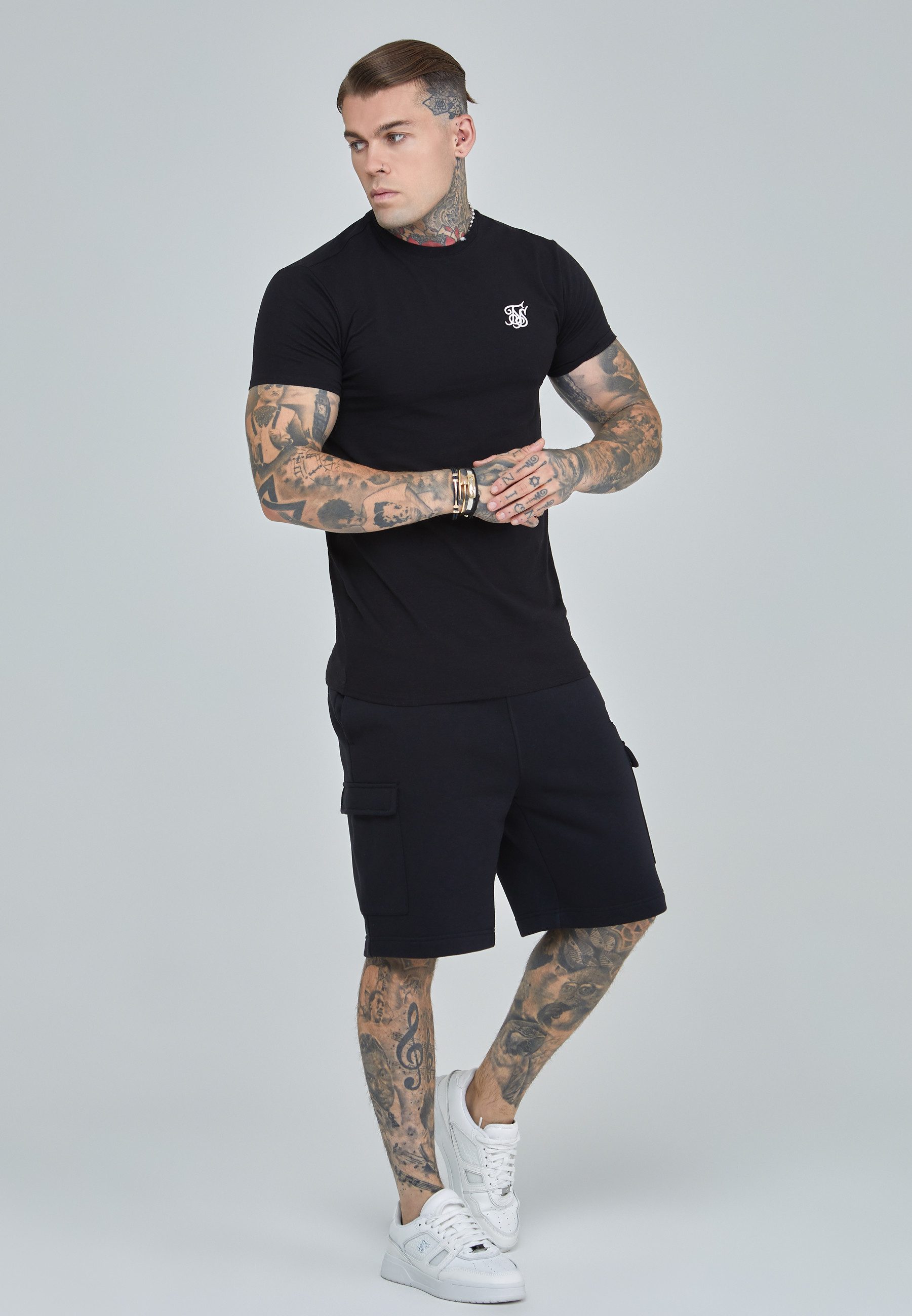 Siksilk T-Shirt SikSilk Herren Schwarzes Essentials T-Shirt günstig online kaufen